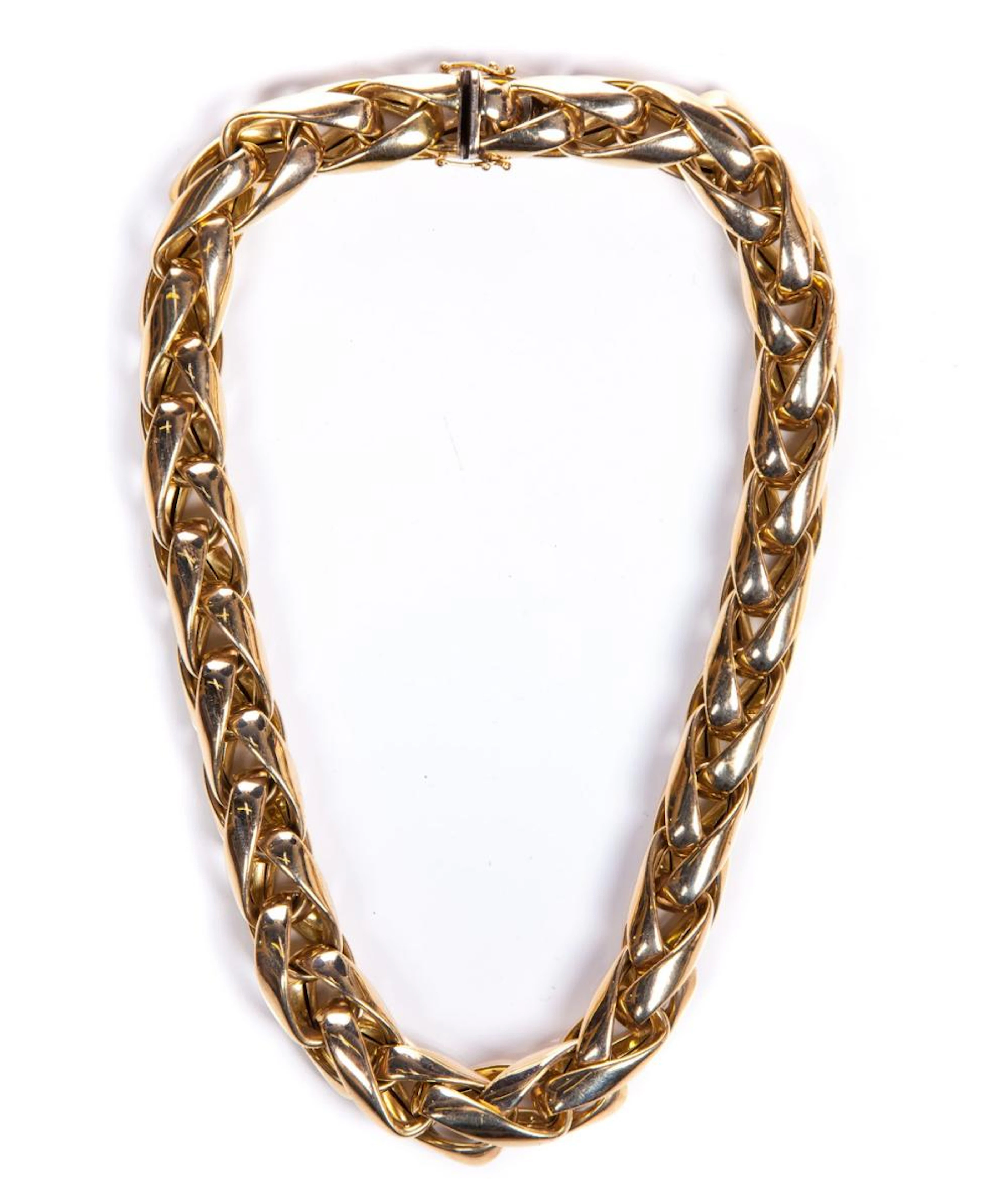 14 T YG THICK BRAIDED CHOKER