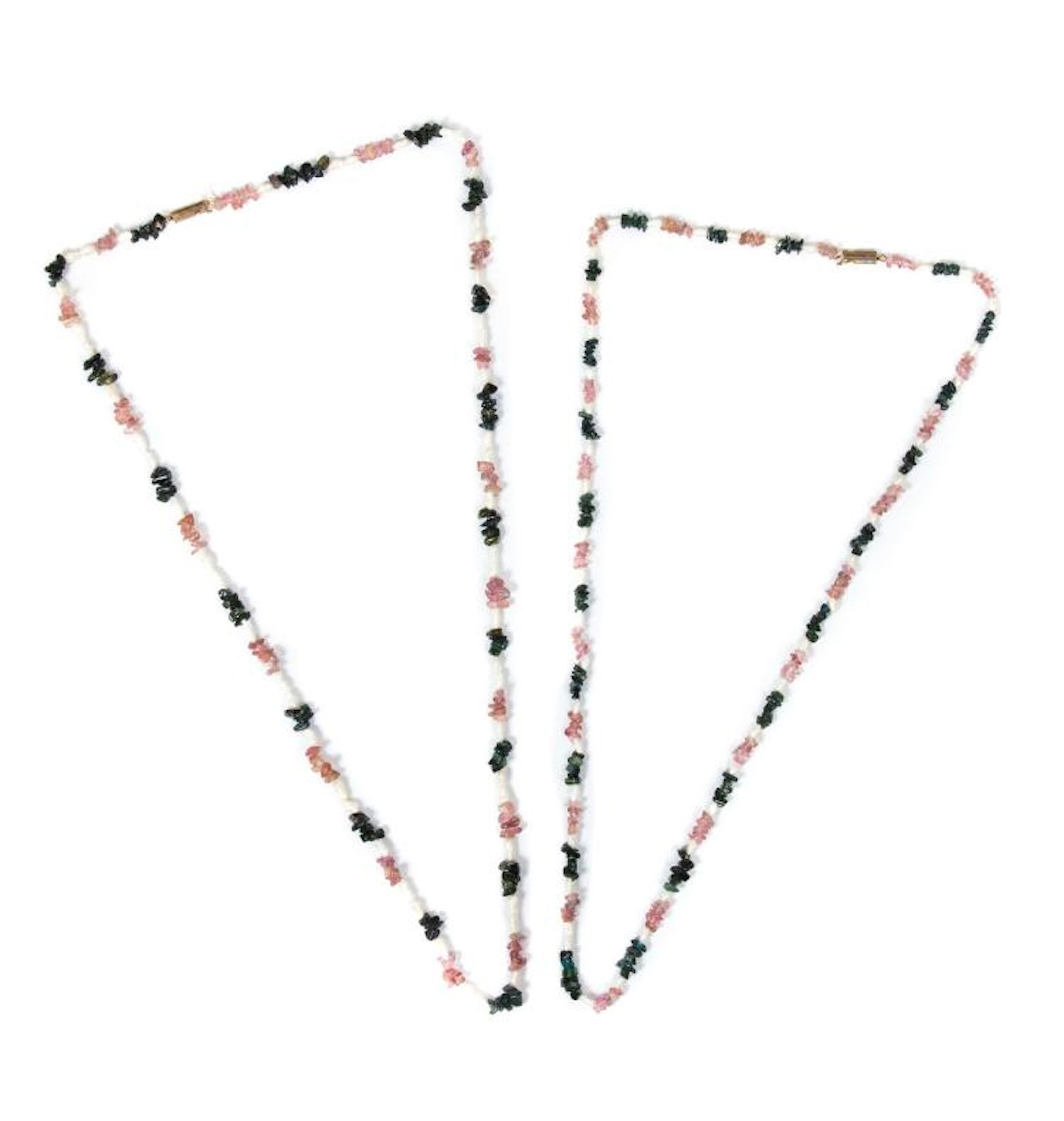 2 MULTI COLOR STONE NECKLACES
