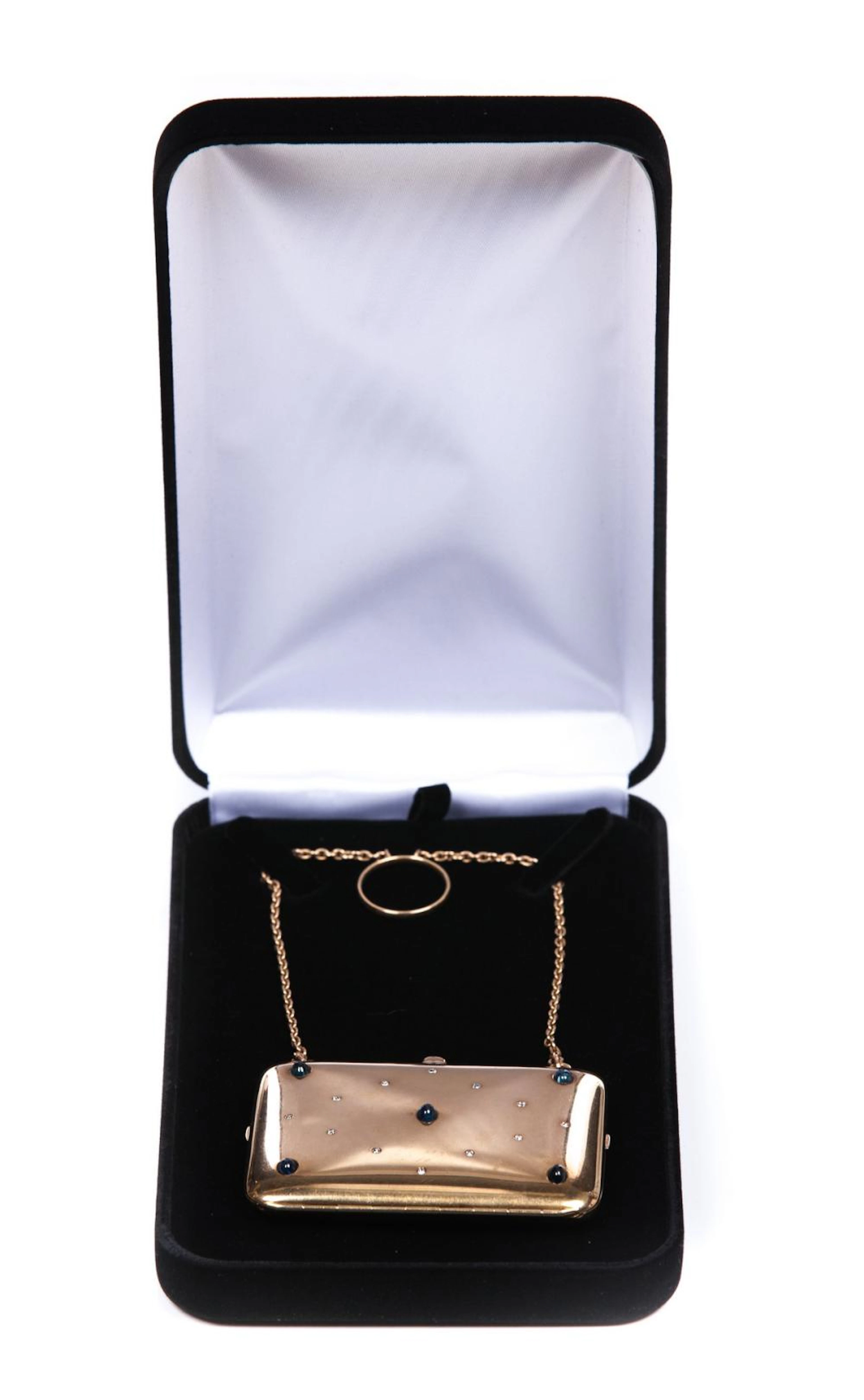 TIFFANY & CO YG DIAMOND & SAPPHIRE COMPACT
