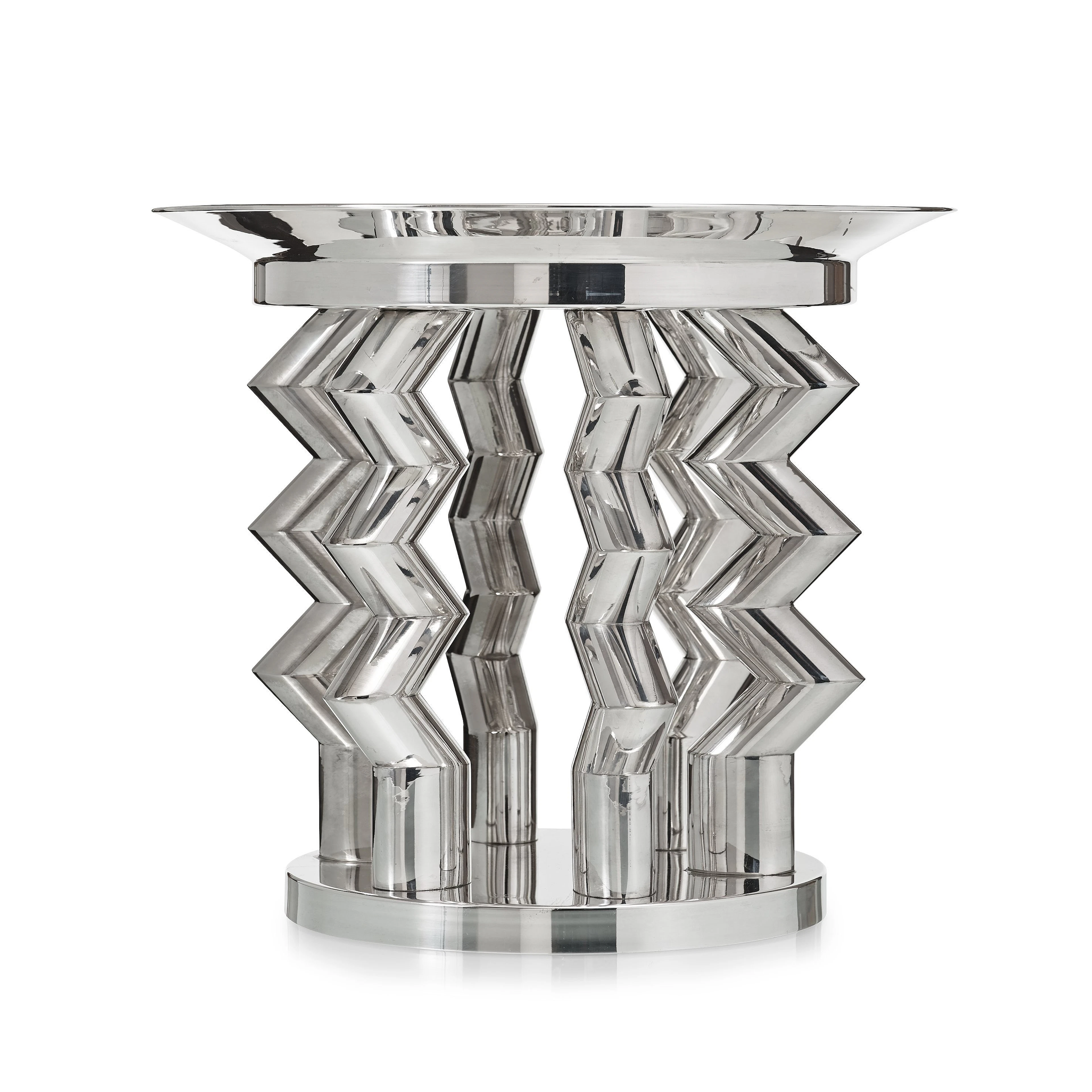 ETTORE SOTTSASS, uppsatsskål "Murmansk", Memphis, Italien ca 1982. 800/1000 silver.