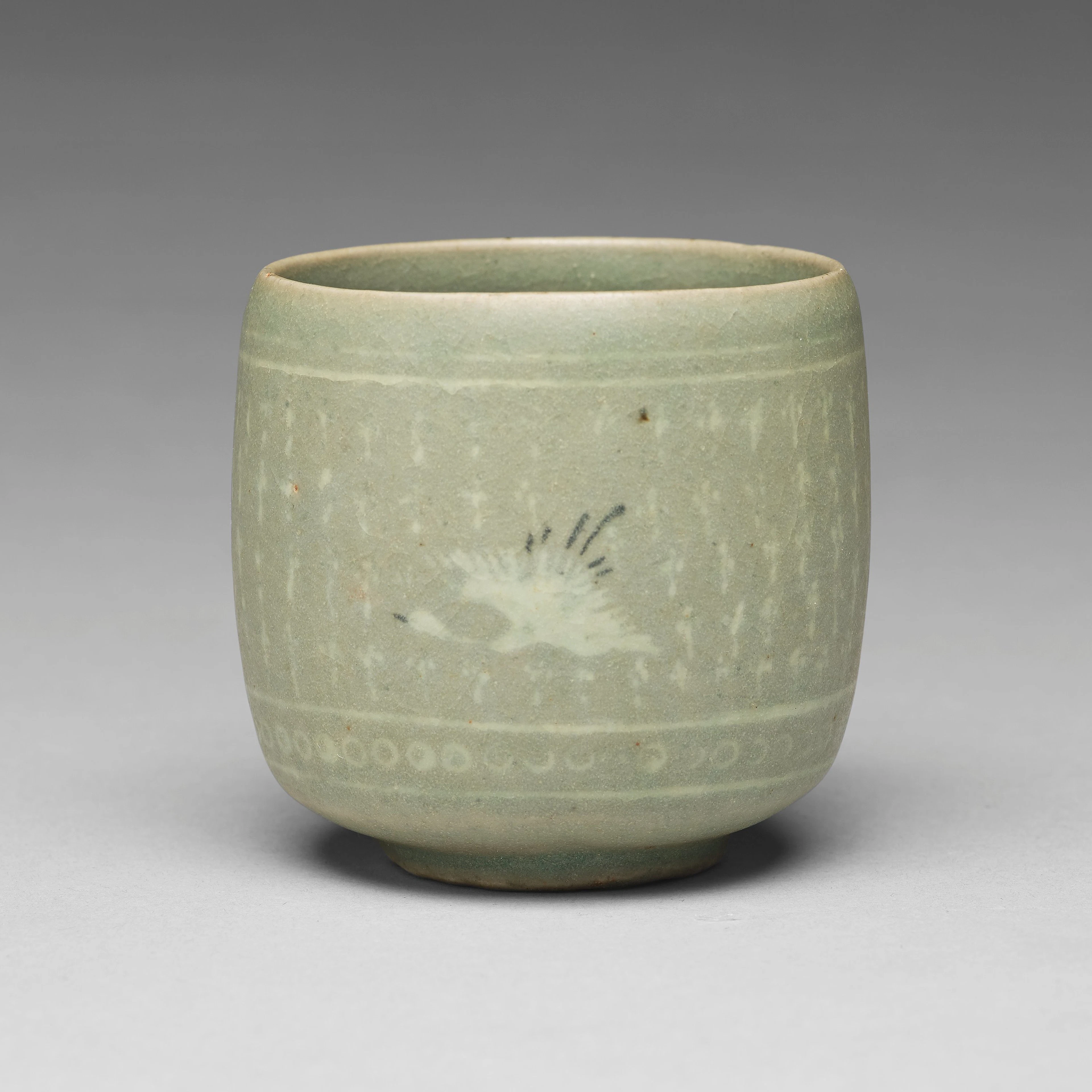 A celadon glazed crane cup, Korea, Koryo dynasty, 12th/13th Century.