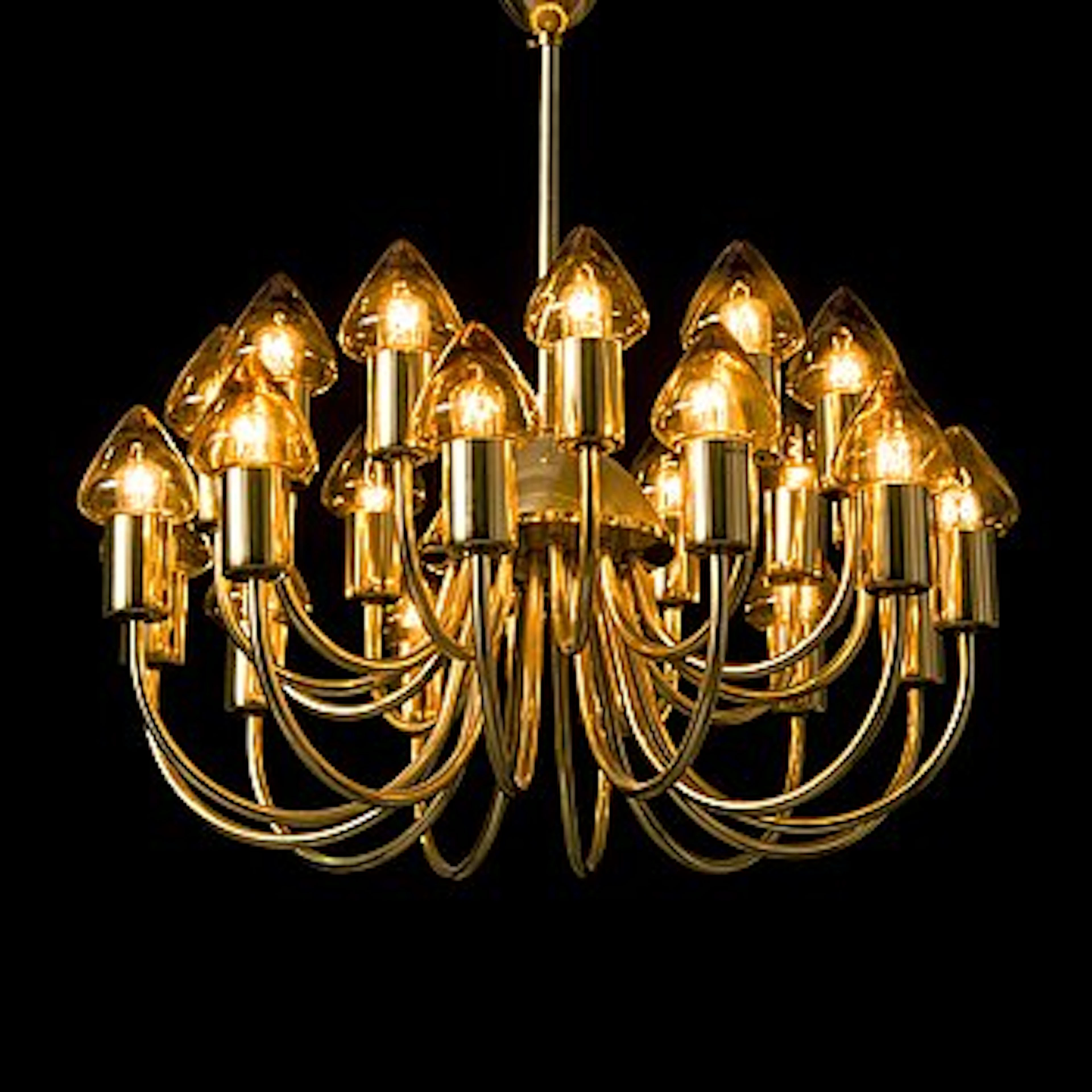 HANS-AGNE JAKOBSSON, A brass chandelier, model T 808, Markaryd, Sweden
