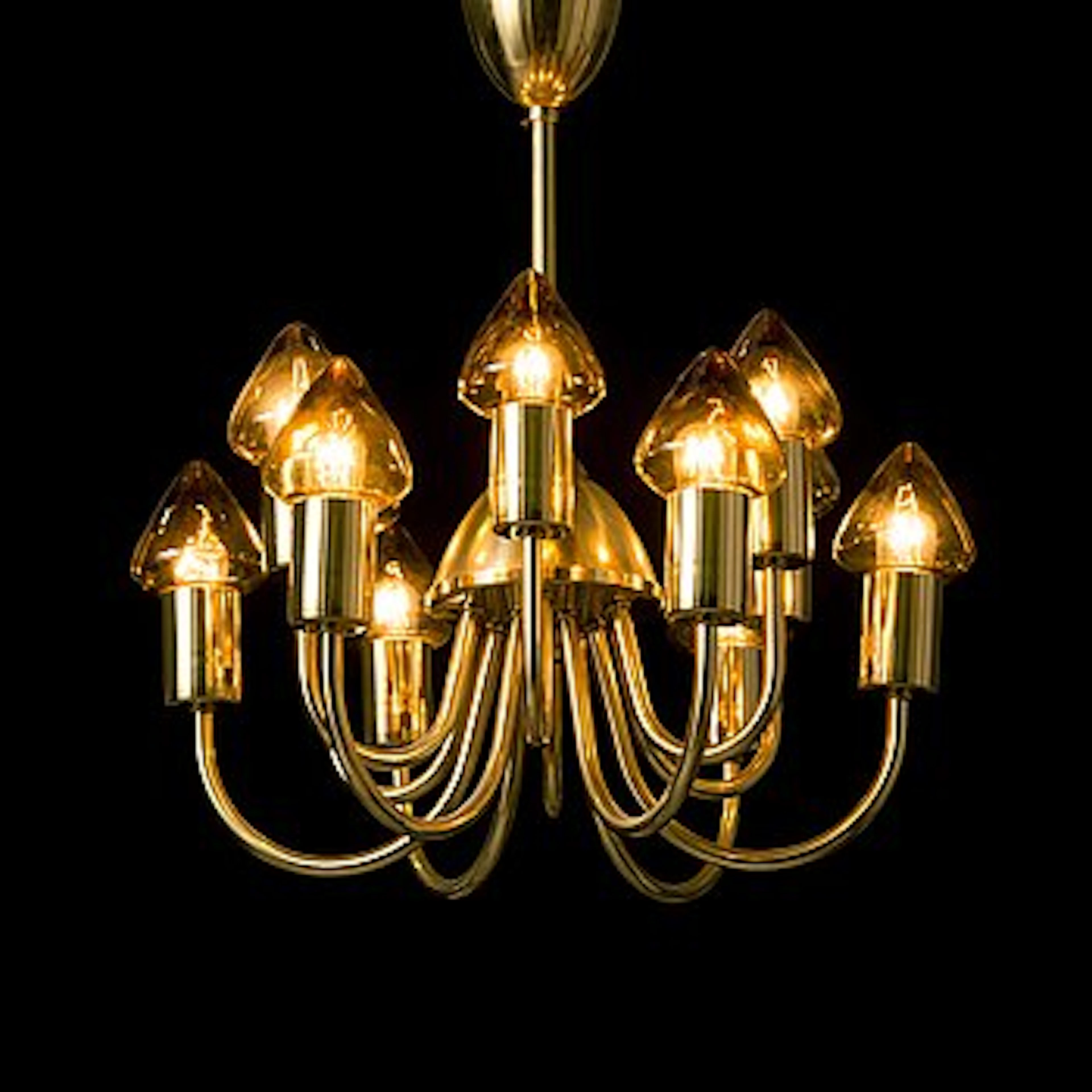 HANS-AGNE JAKOBSSON, A brass chandelier, model T 372, Markaryd, Sweden