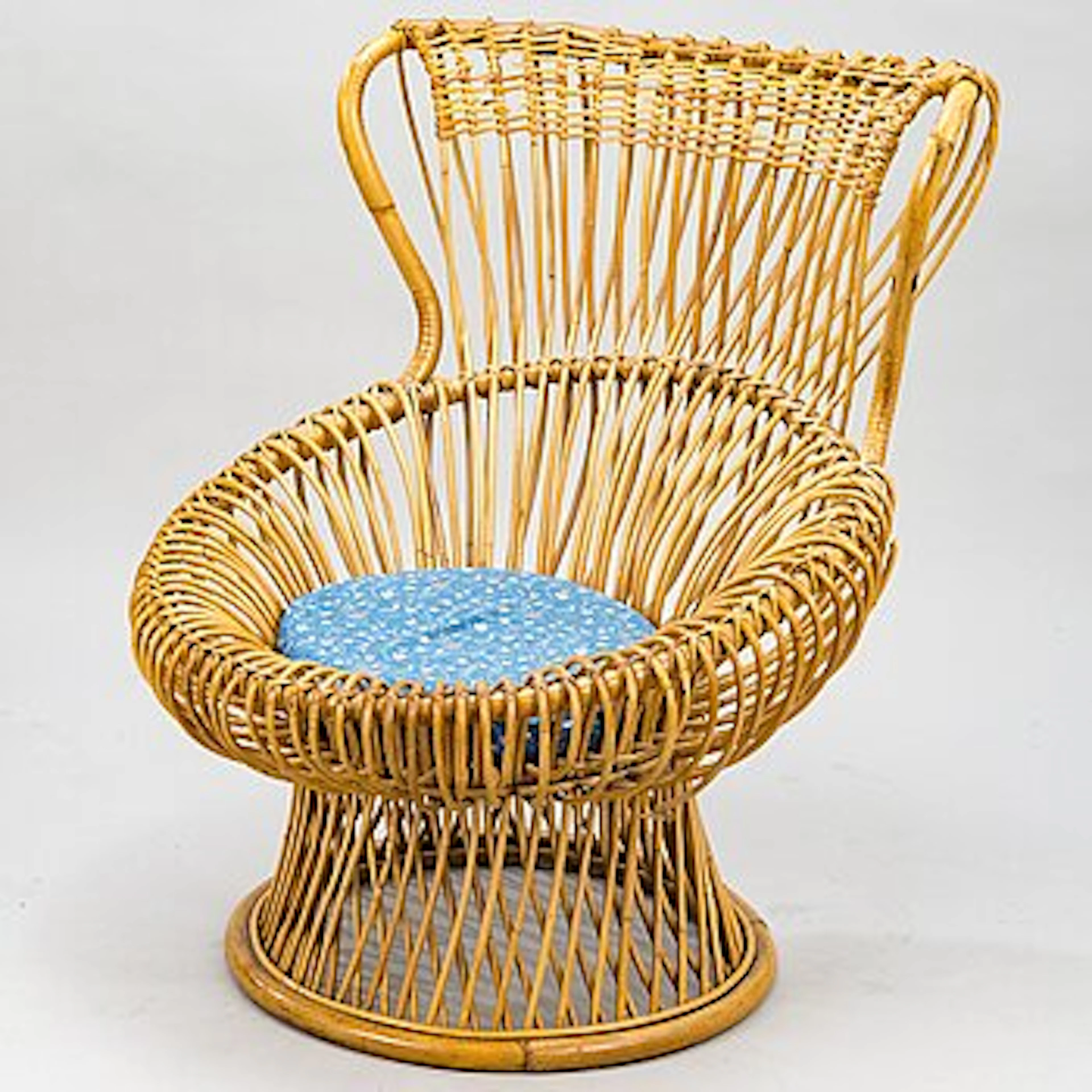 FRANCO ALBINI & GINO COLOMBINI. "Margherita" chair, 1951. Rattan cane