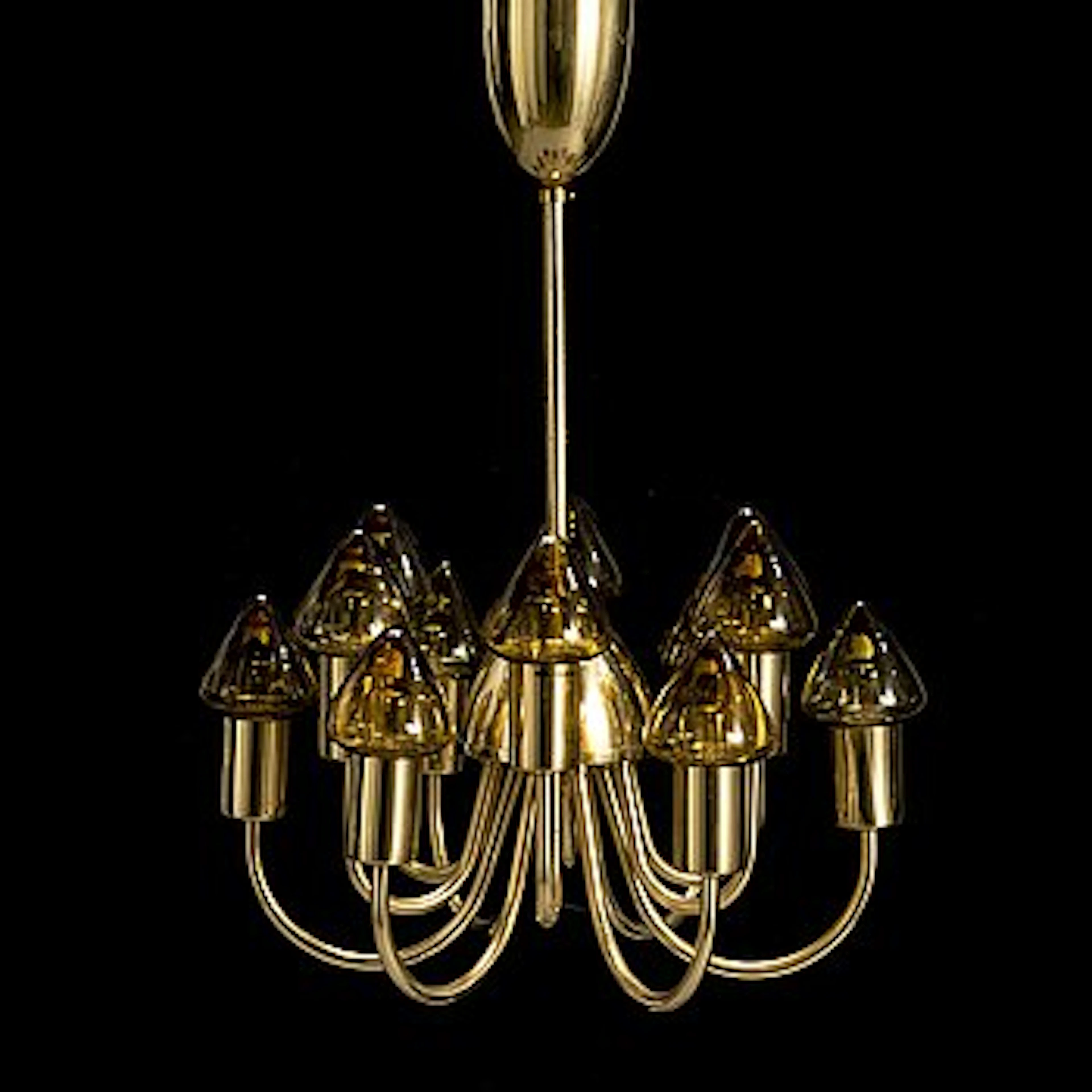 HANS-AGNE JAKOBSSON, A brass chandelier, model T 372, Markaryd, Sweden