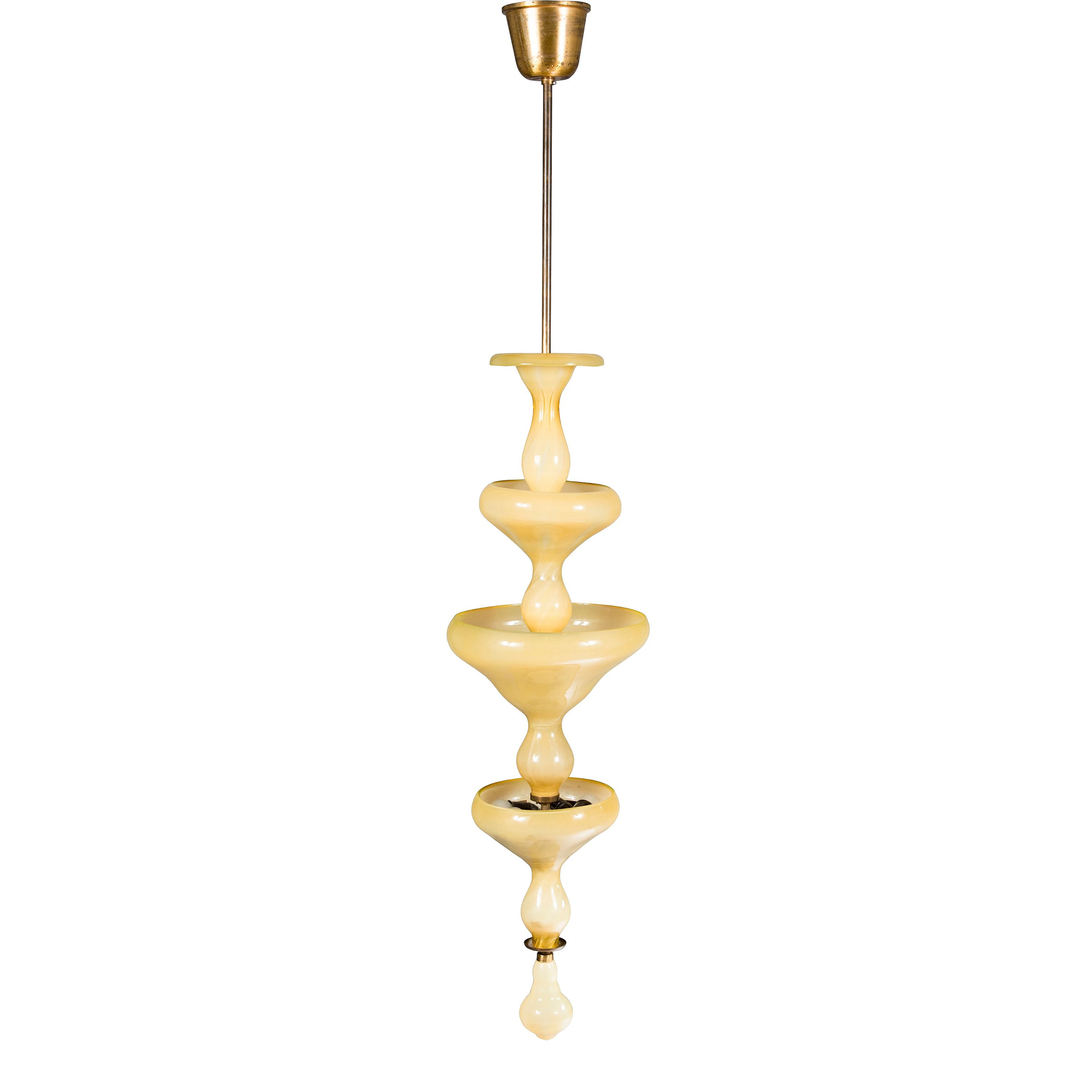 Paavo Tynell & Gunnel Nyman, A 1930s glass pendant light for Taito, Finland.
