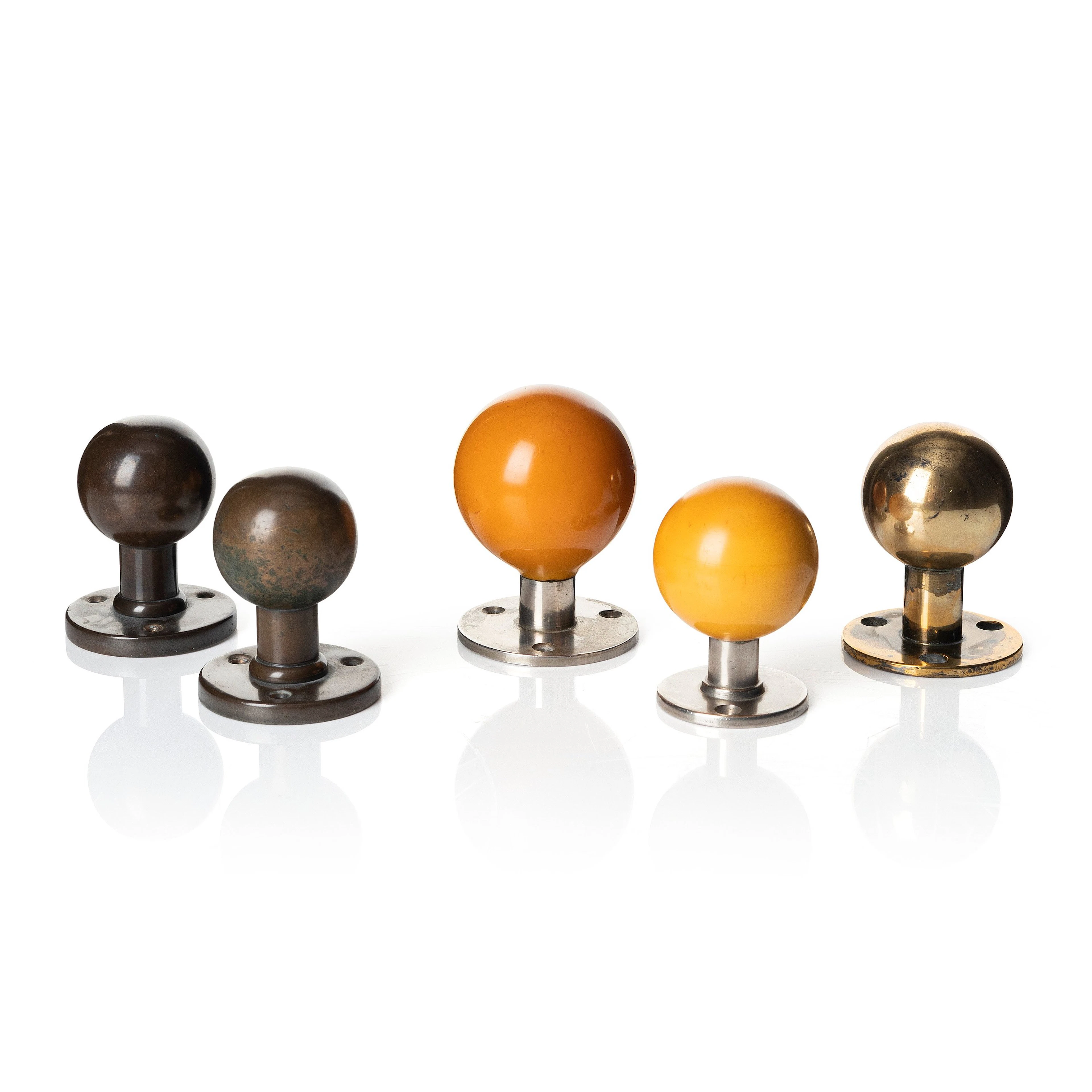 5 handles, reportedly by architect Sven Markelius, Sweden 1930s.