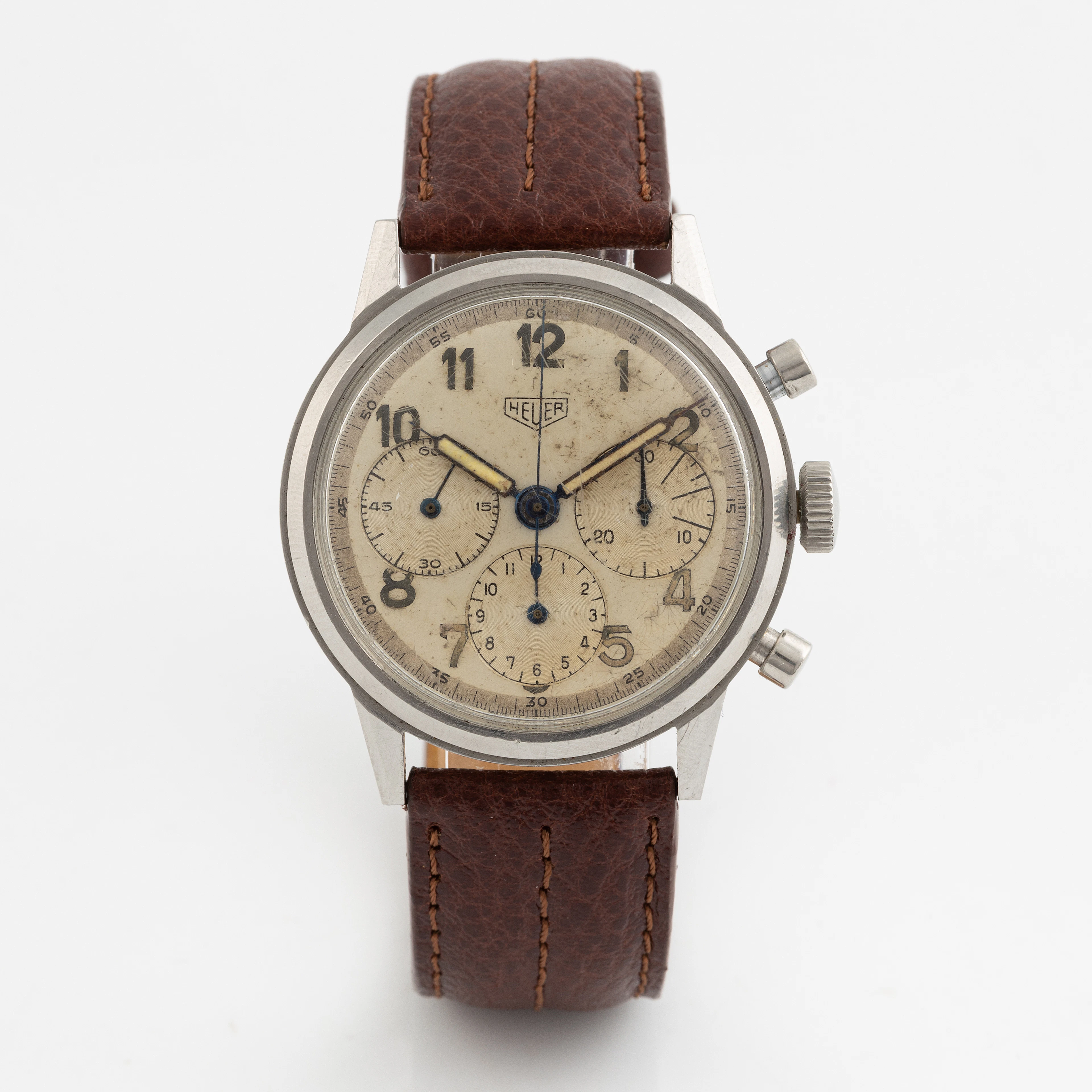 Heuer, wristwatch, "Radium Dial", chronograph, 38 mm