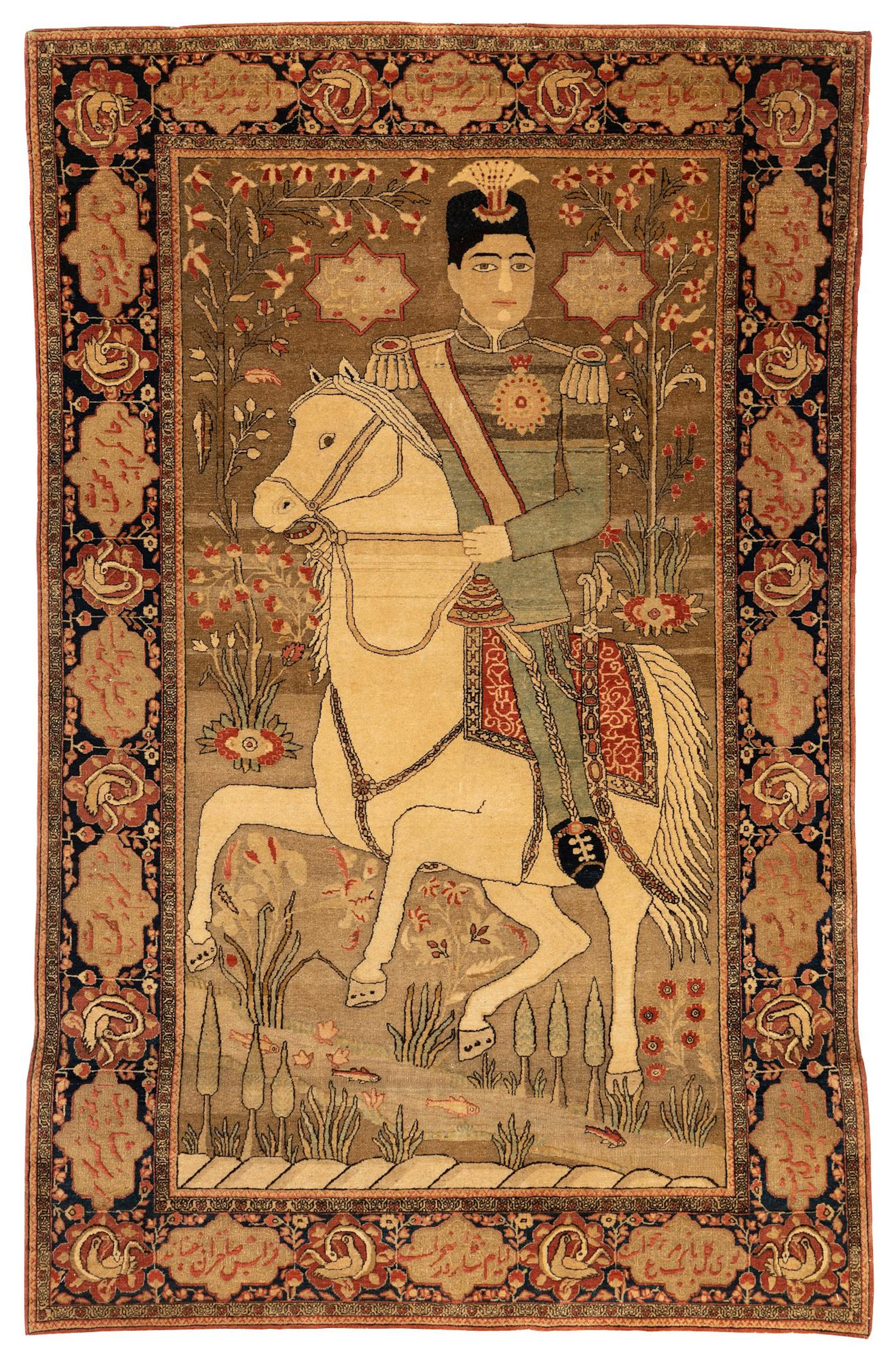 An antique Souf Kashan so called Mohtasham rug, ca 196,5 x 128,5