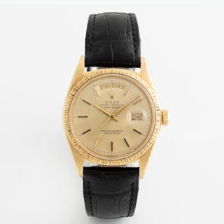 Rolex, Oyster Perpetual, Day-Date, "Bark Finish", wristwatch, 36 mm.