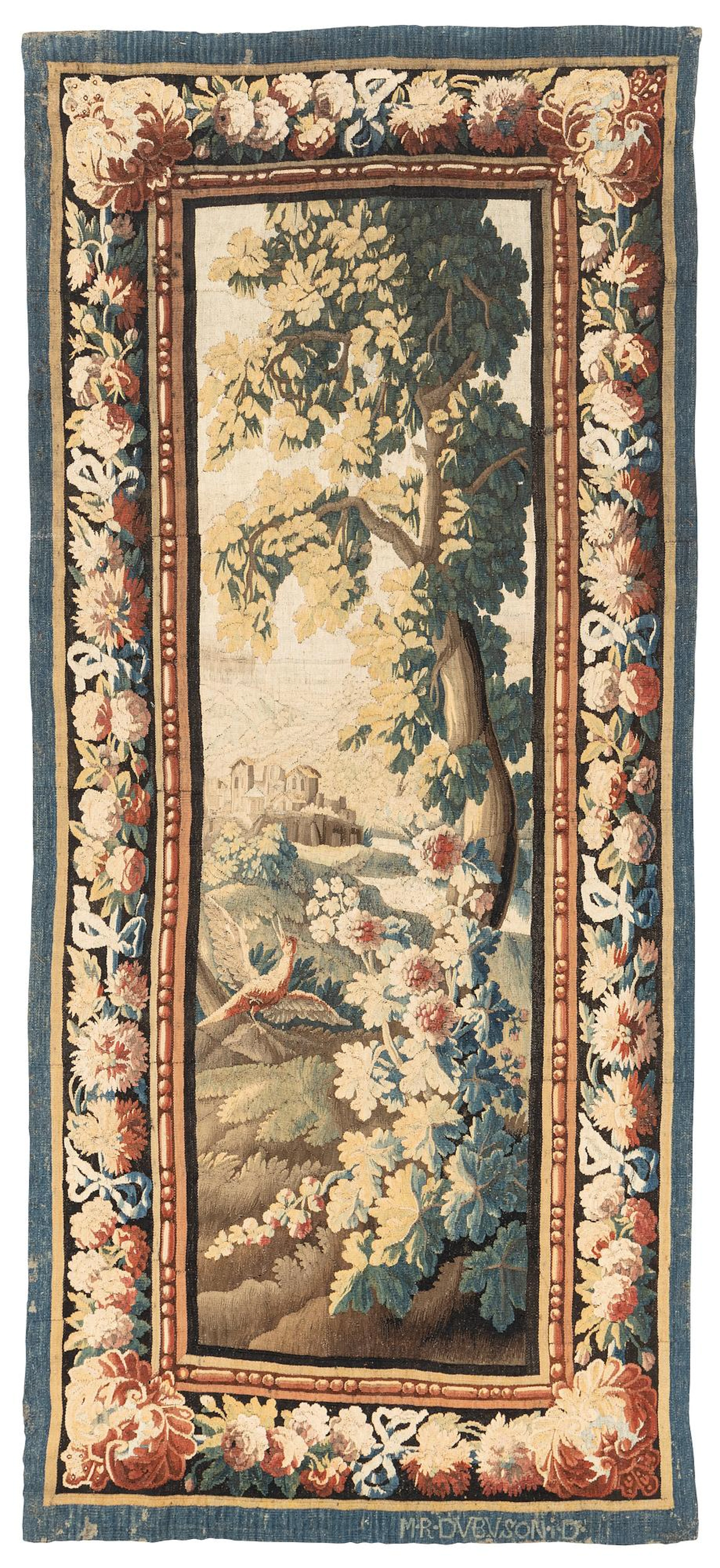 A Manufacture Royale d’Aubusson 'entre-fenêtre' tapestry, ca 293 x 132,5 cm