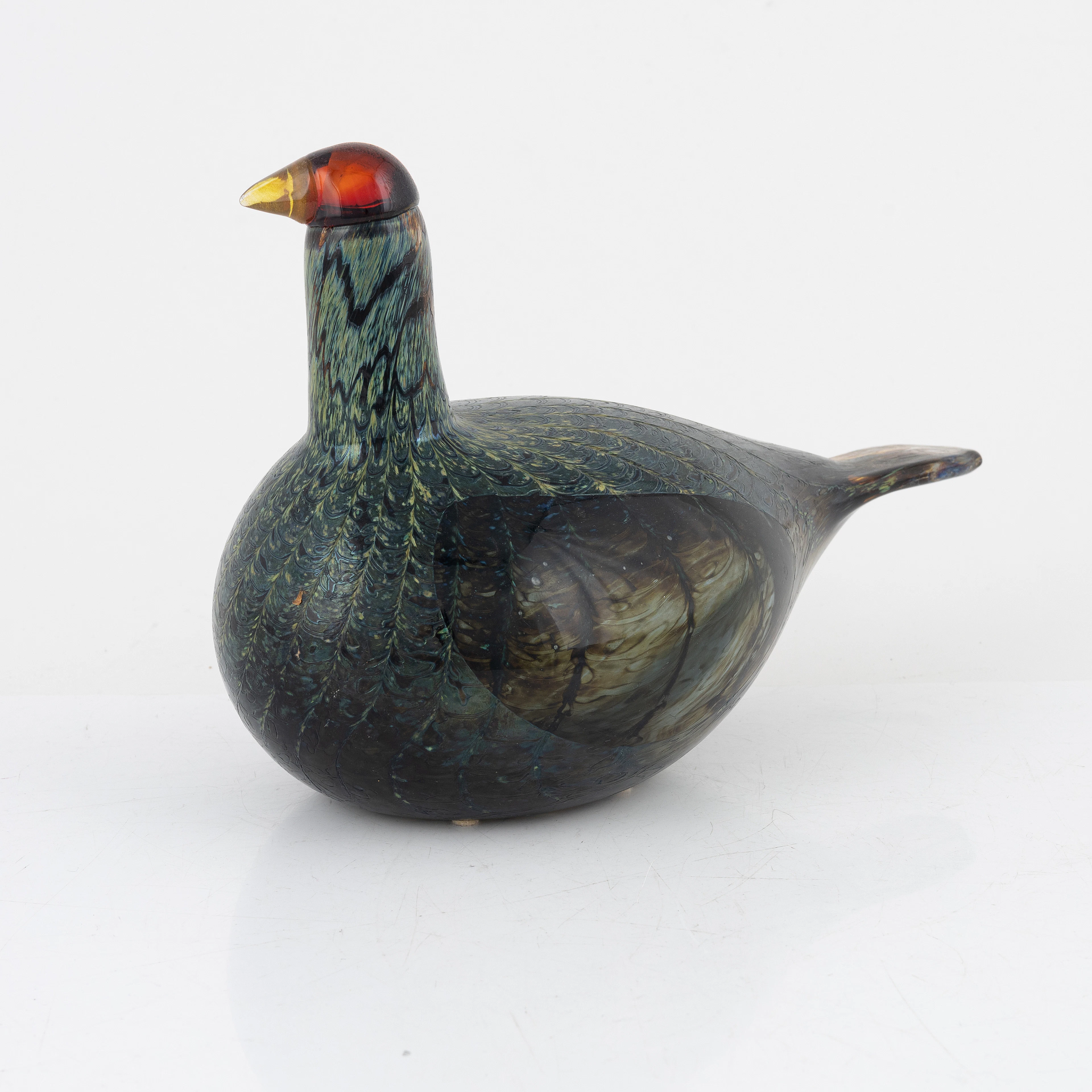 Oiva Toikka, glasfågel, signerad Nuutajärvi Iittala, Finland.