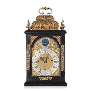 A Queen Anne ebonized and brass-mounted bracket clock marked 'Markwick
