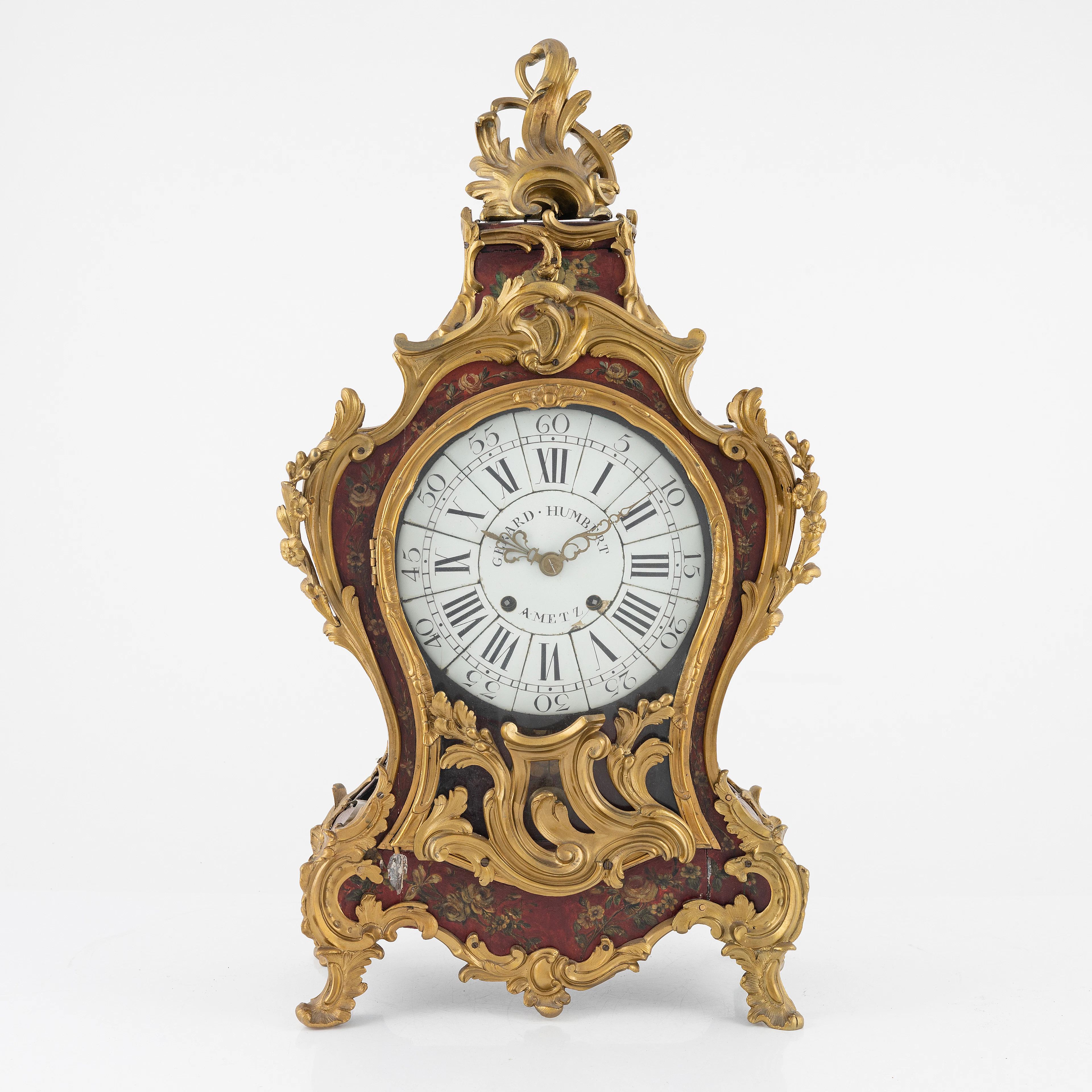 A rococo-style bracket clock, late 19th Century.