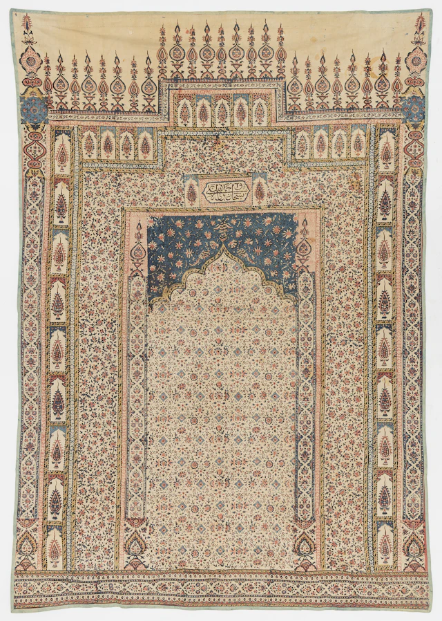 A prayer rug, antique Kalamkari, Isfahan Qajar dynasty, c. 128 x 90 cm