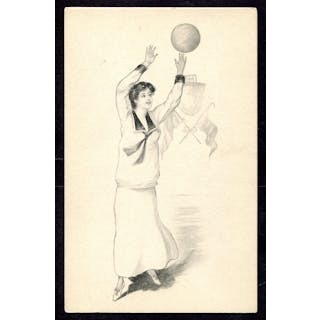 Gibson Art. Co. Woman Basketball Player Postcard early 1900's