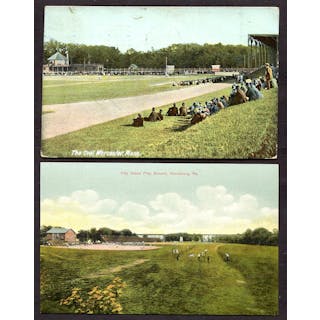 The Oval Worcester & City Island Harrisburg Ballpark Postcards