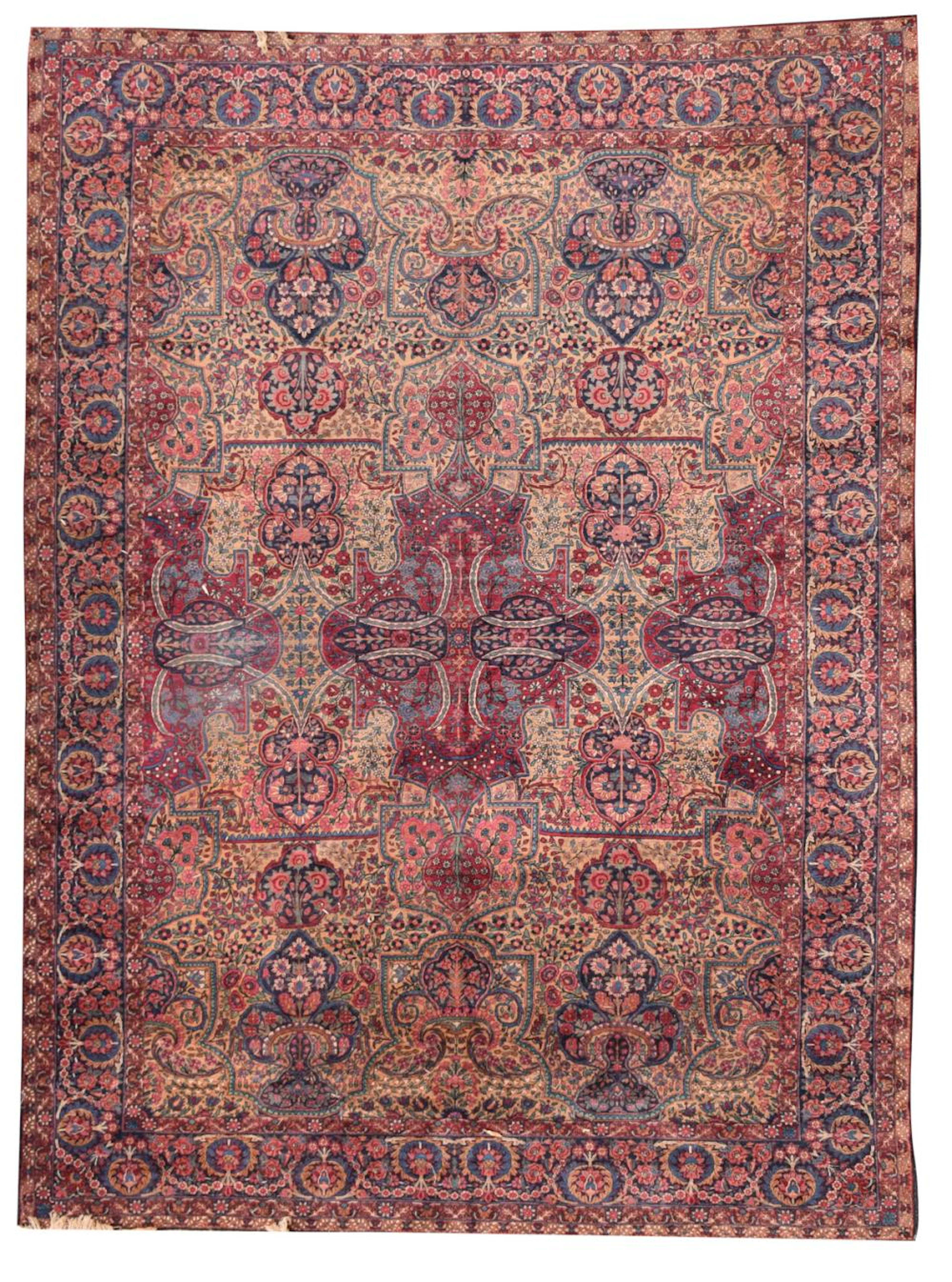 A SEMI ANTIQUE MASHED CARPED