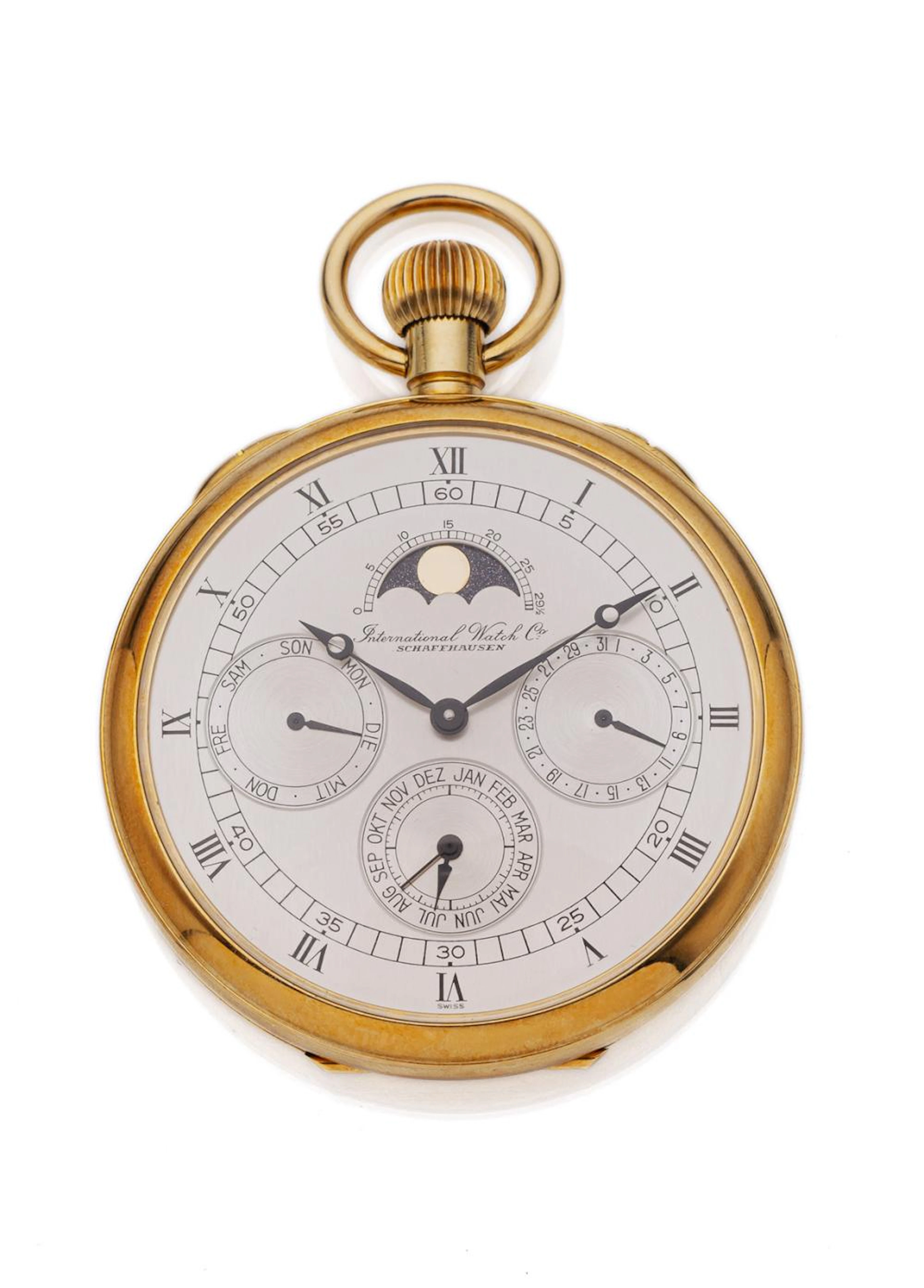 Hochfeine IWC Taschenuhr mit Kalendarium