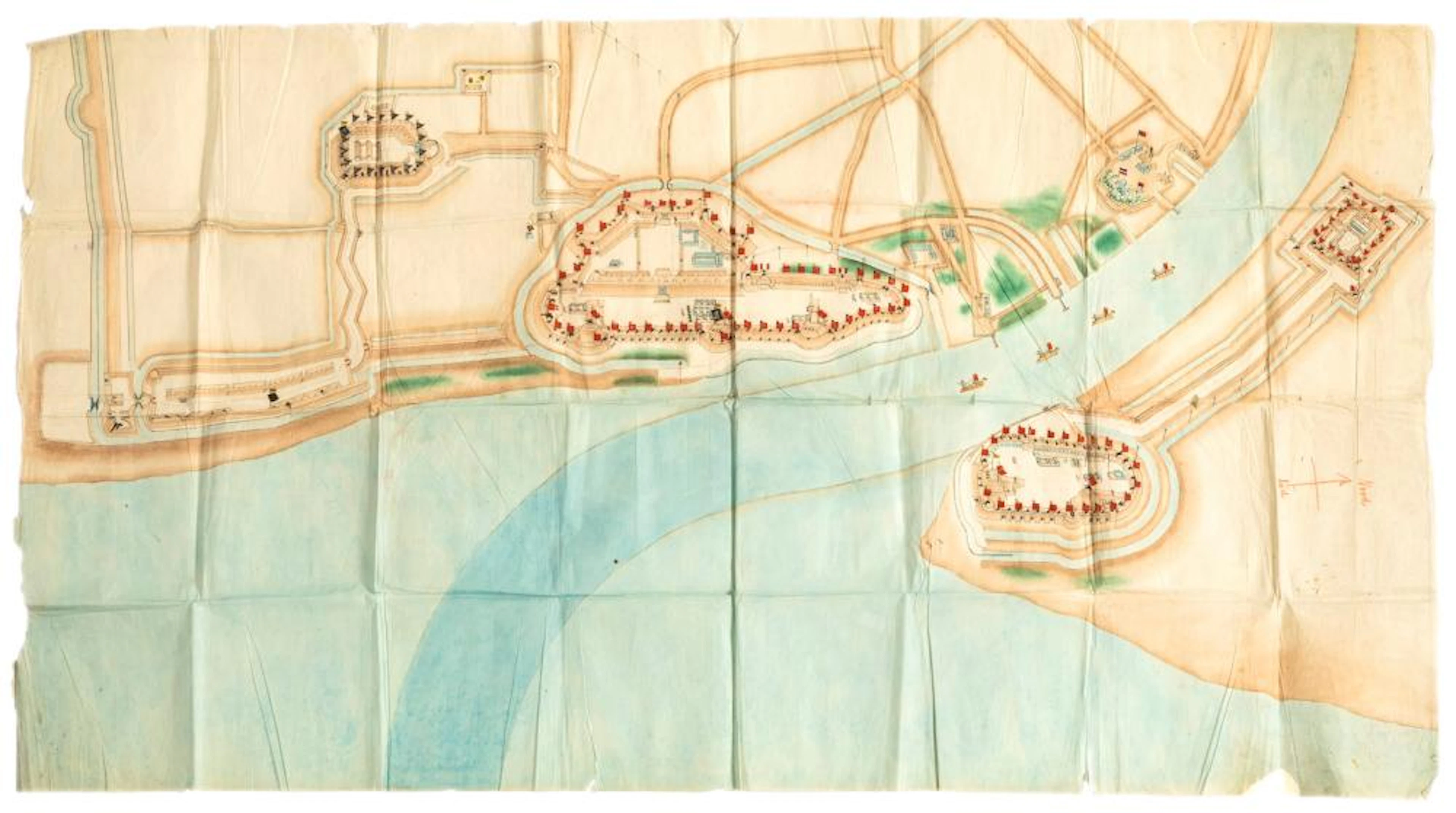 DRAWING OF A MAP OF THE GERMAN COLONIES KIAUTSCHOU (JIAOZHOU)