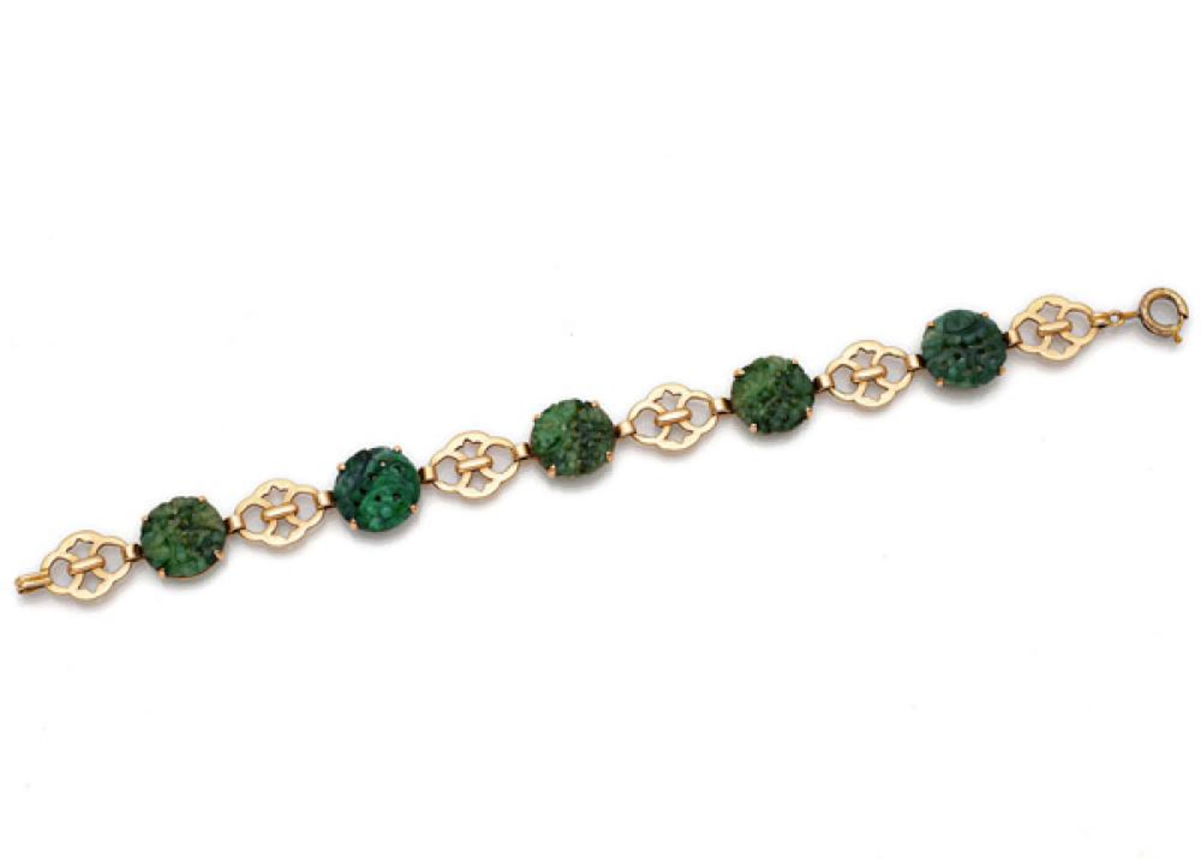 Armband mit Jade-Medaillons