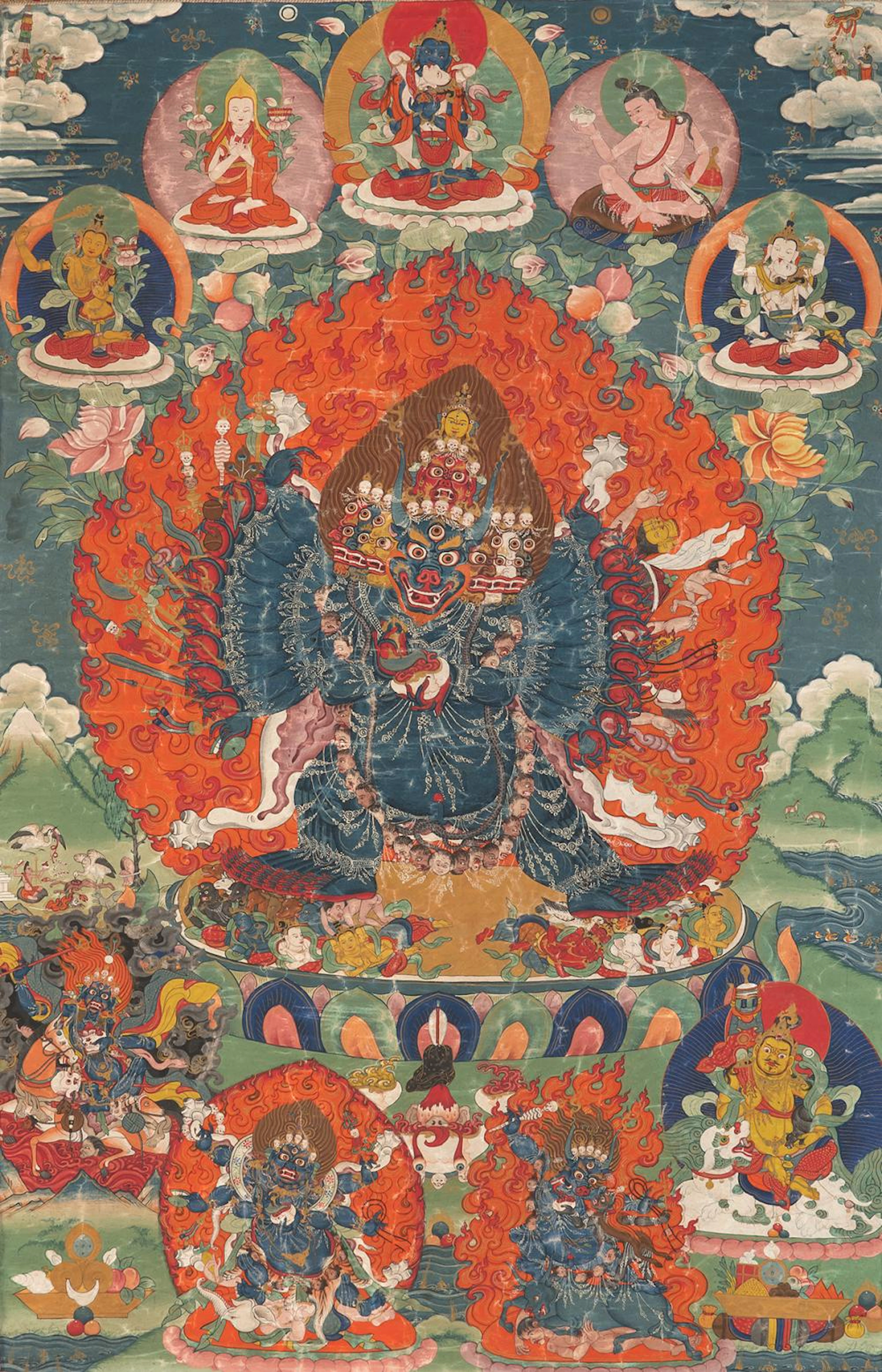 Thangka of the powerful Yidam Vajrabhairava/ Yamantaka