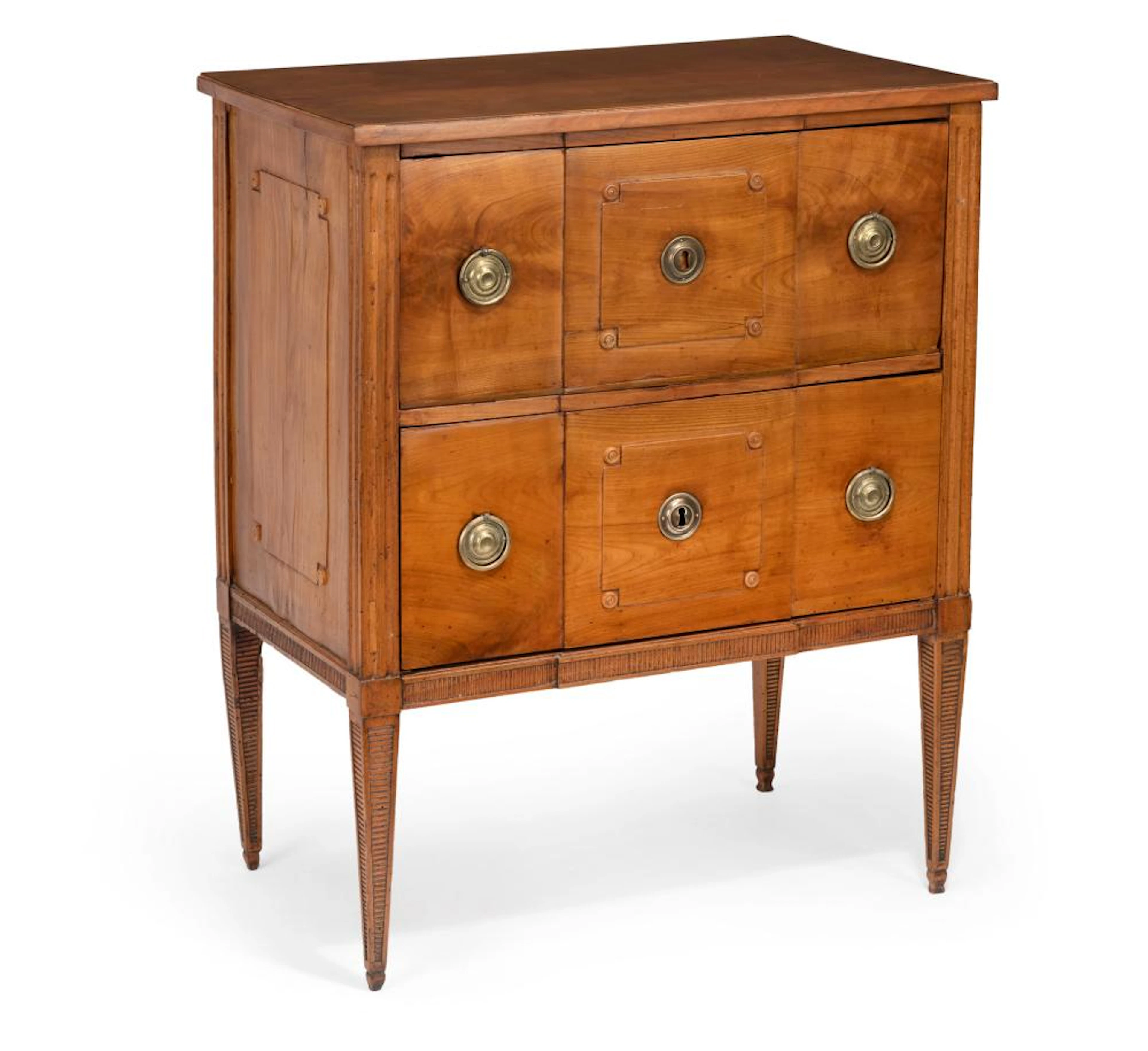 A GERMAN BRASS-MOUNTED CERRYWOOD COMMODE