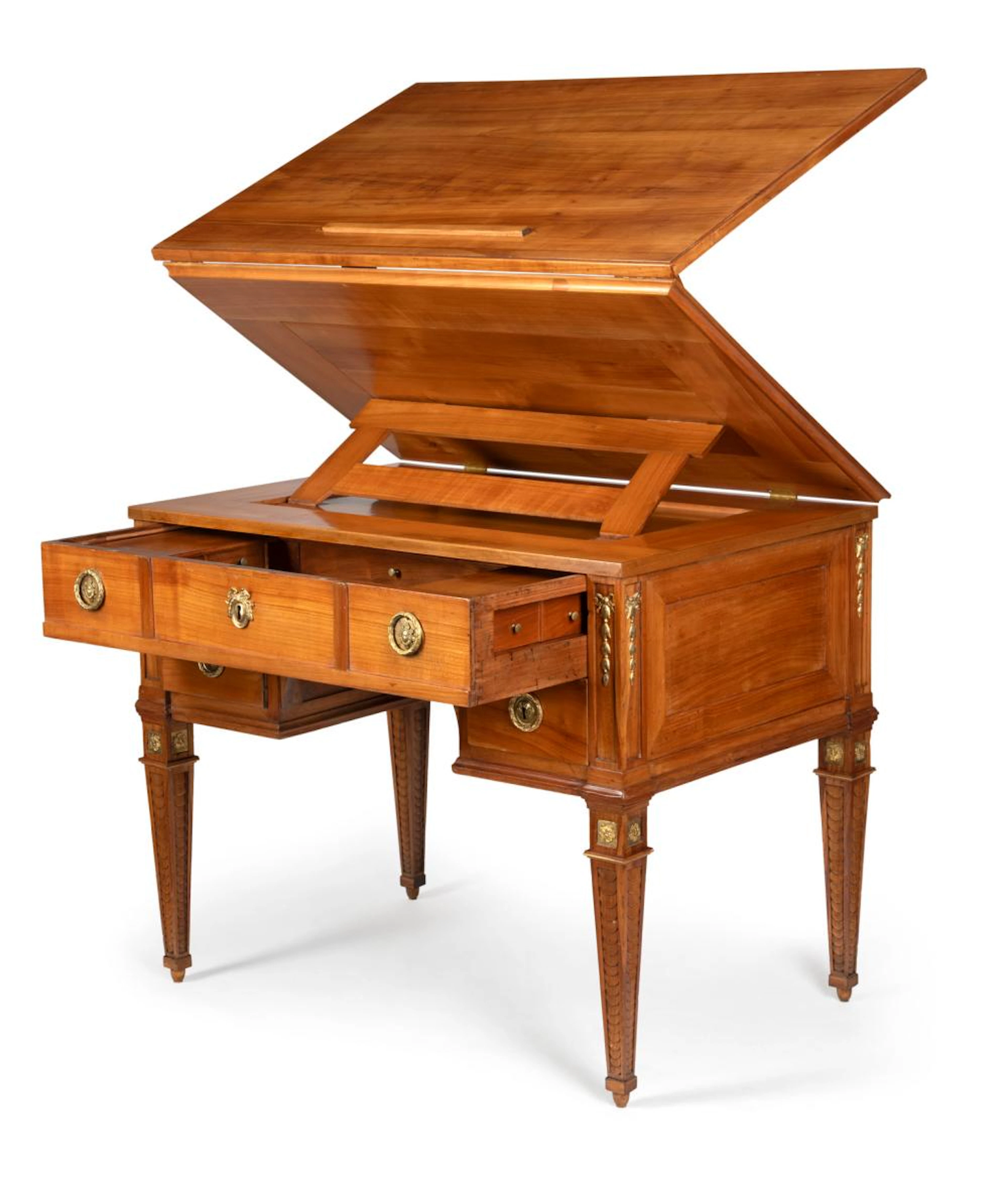 A South German ormolu-mounted cherrywood architects table