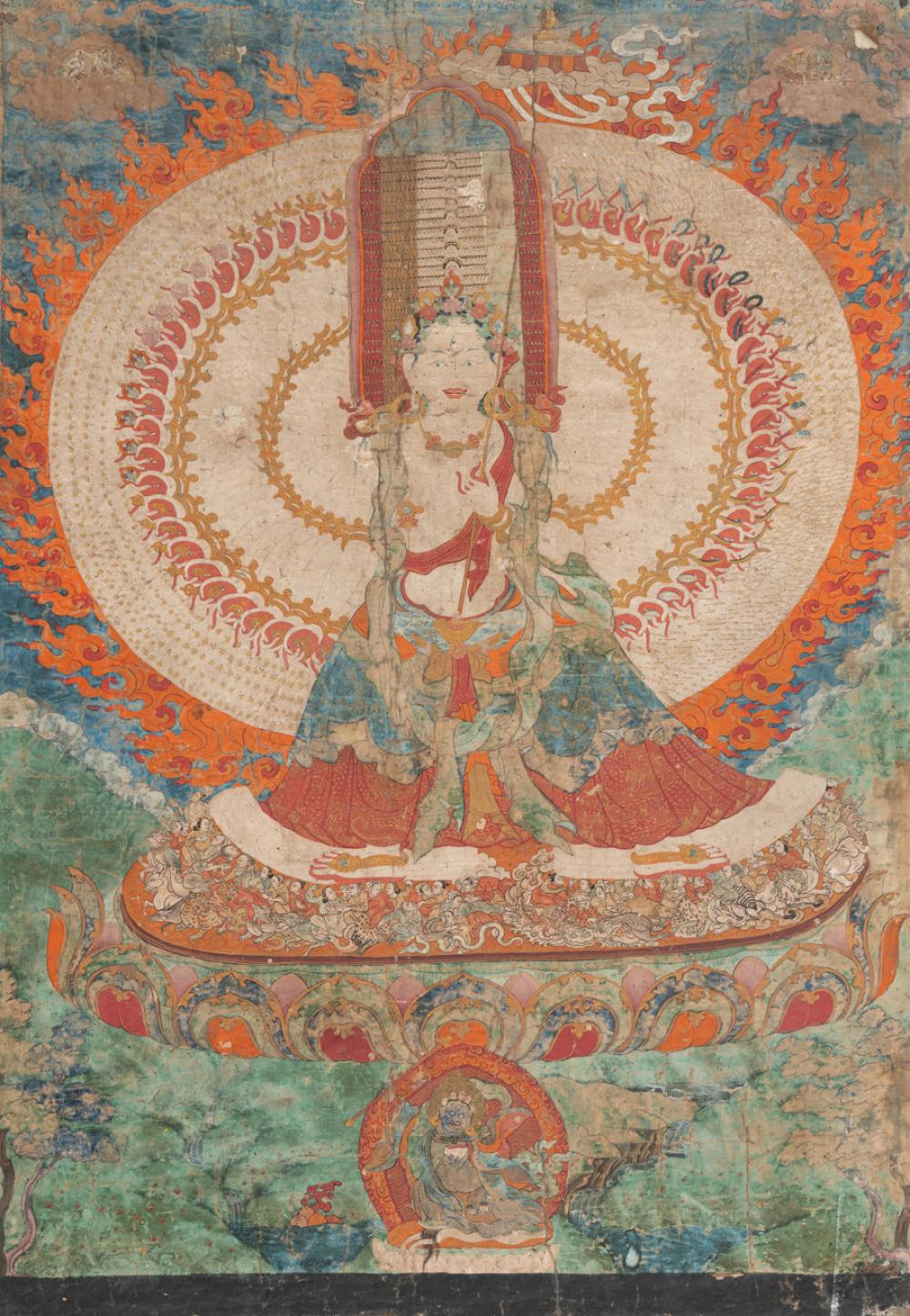 A THANGKA DEPICTING SITATAPATRA