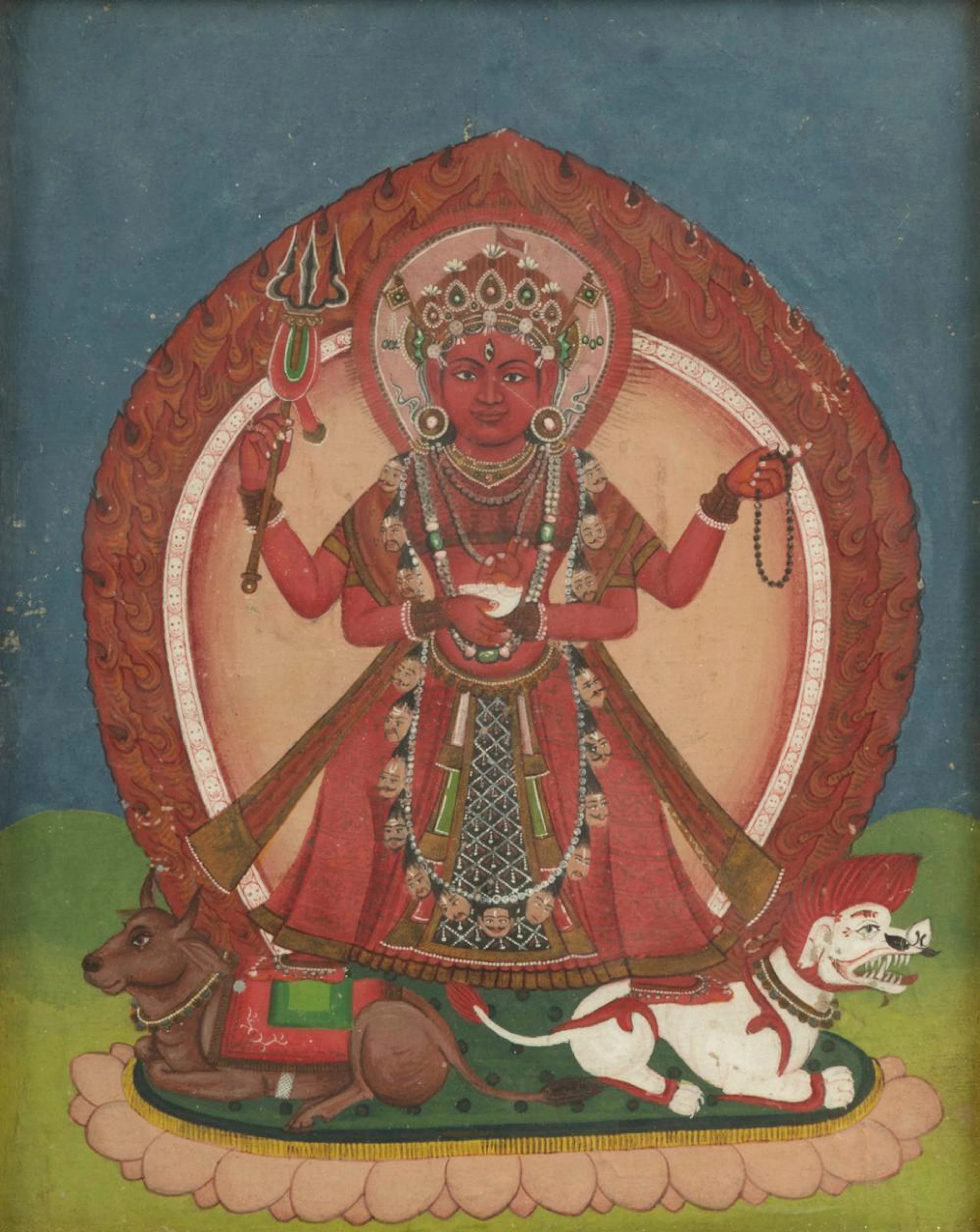 THREE MANUSCRIPTS AND A PAITING DEPICTING THE GODDESS KALI