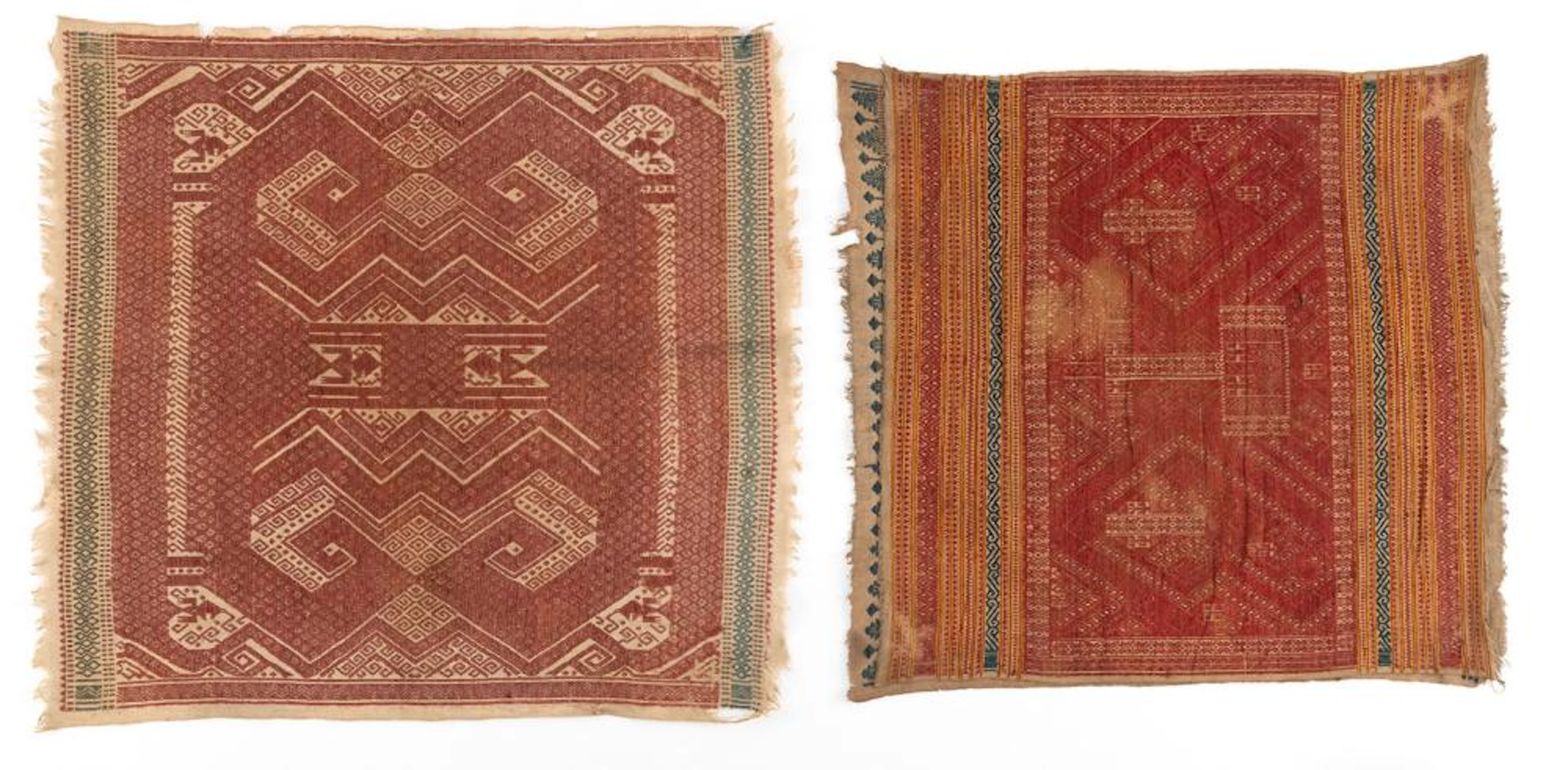 THREE SQUARE CEREMONIAL CLOTHS (TAMPAN PASISIR)