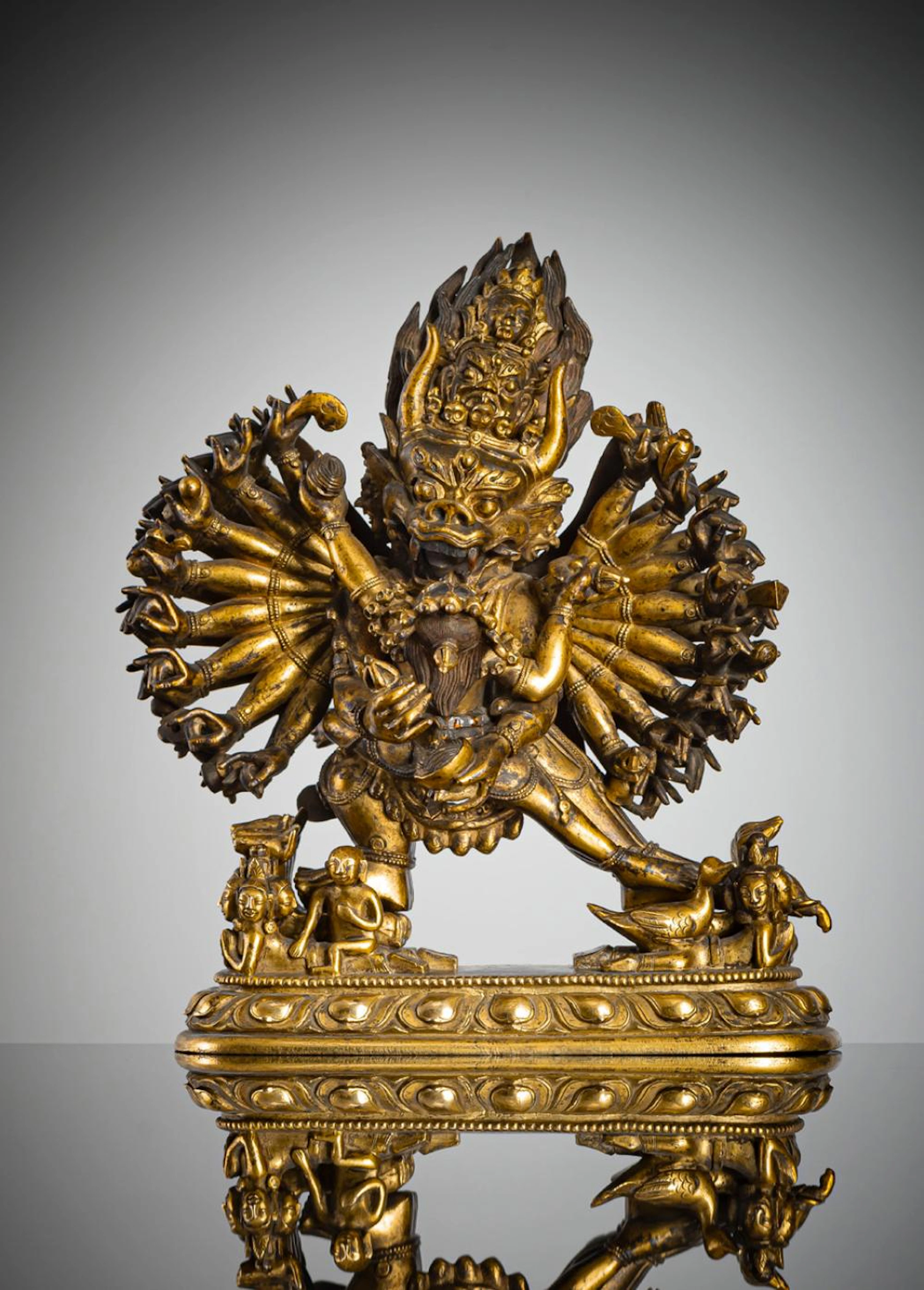 A GILT-BRONZE FIGURE OF VAJRABHAIRAVA