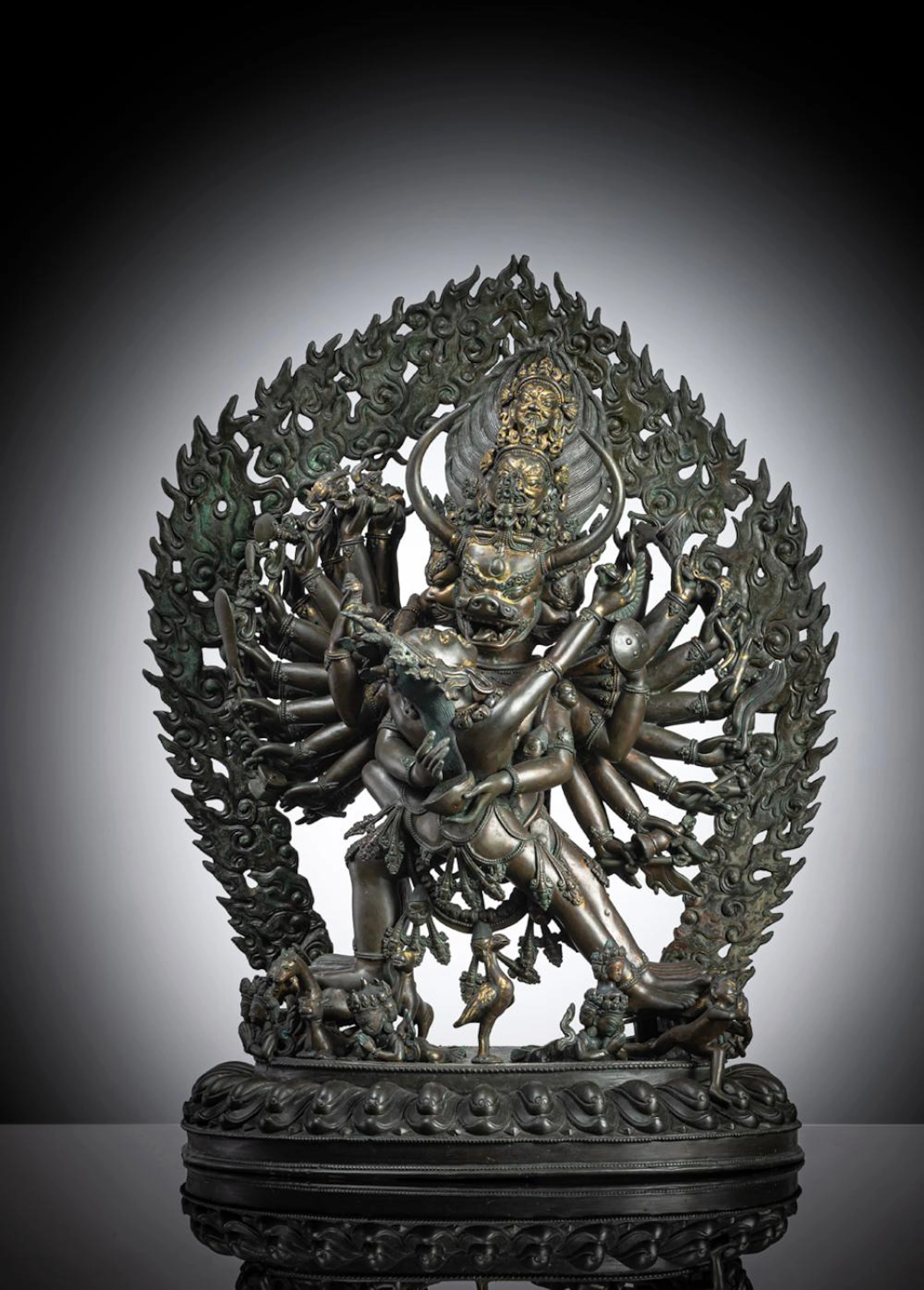 A BRONZE FIGURE OF VAJRABHAIRAVA