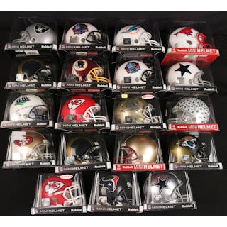 Collection of (19) Assorted Football Mini Helmets
