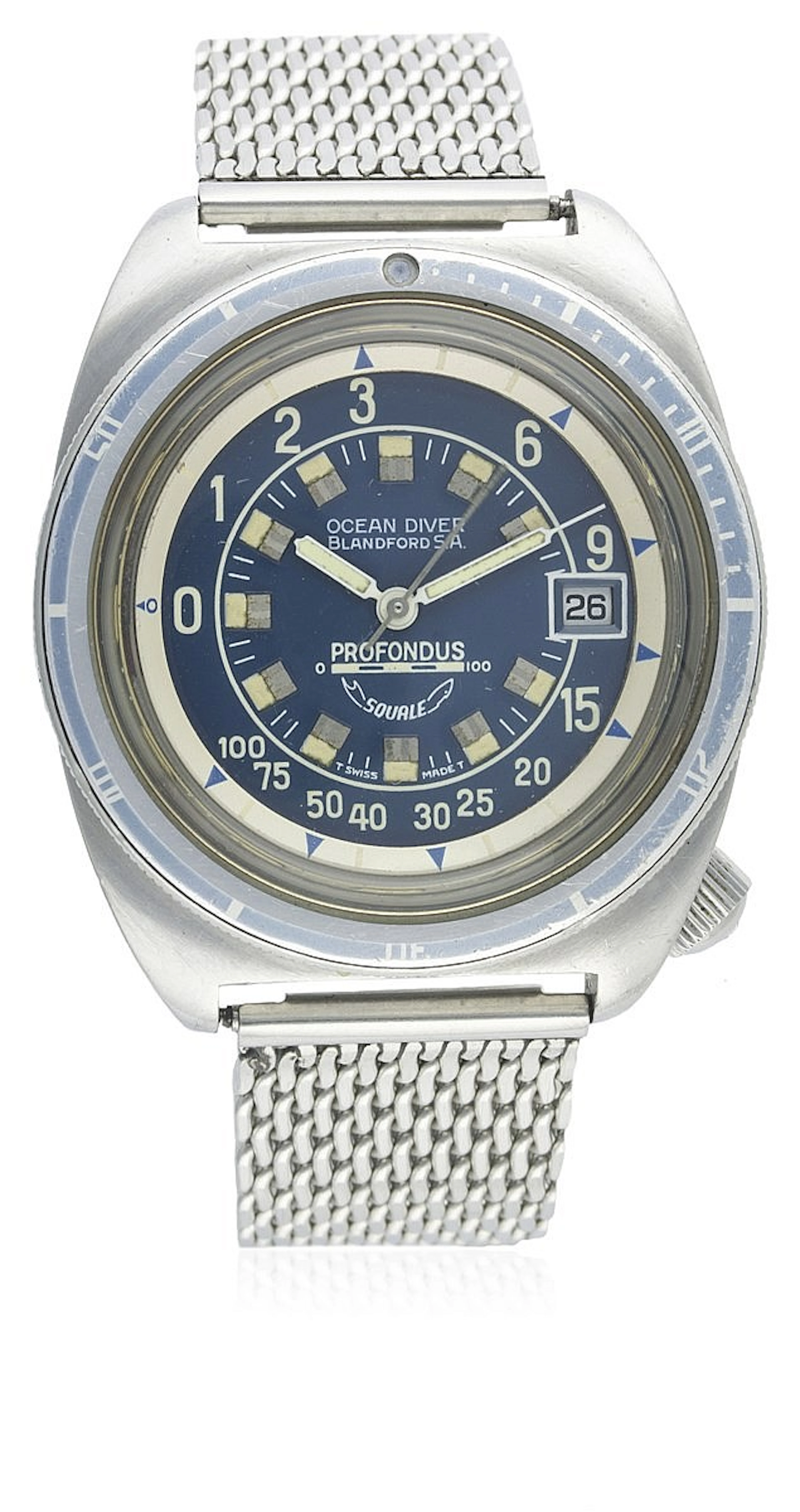 A RARE GENTLEMAN'S STAINLESS STEEL BLANDFORD S.A