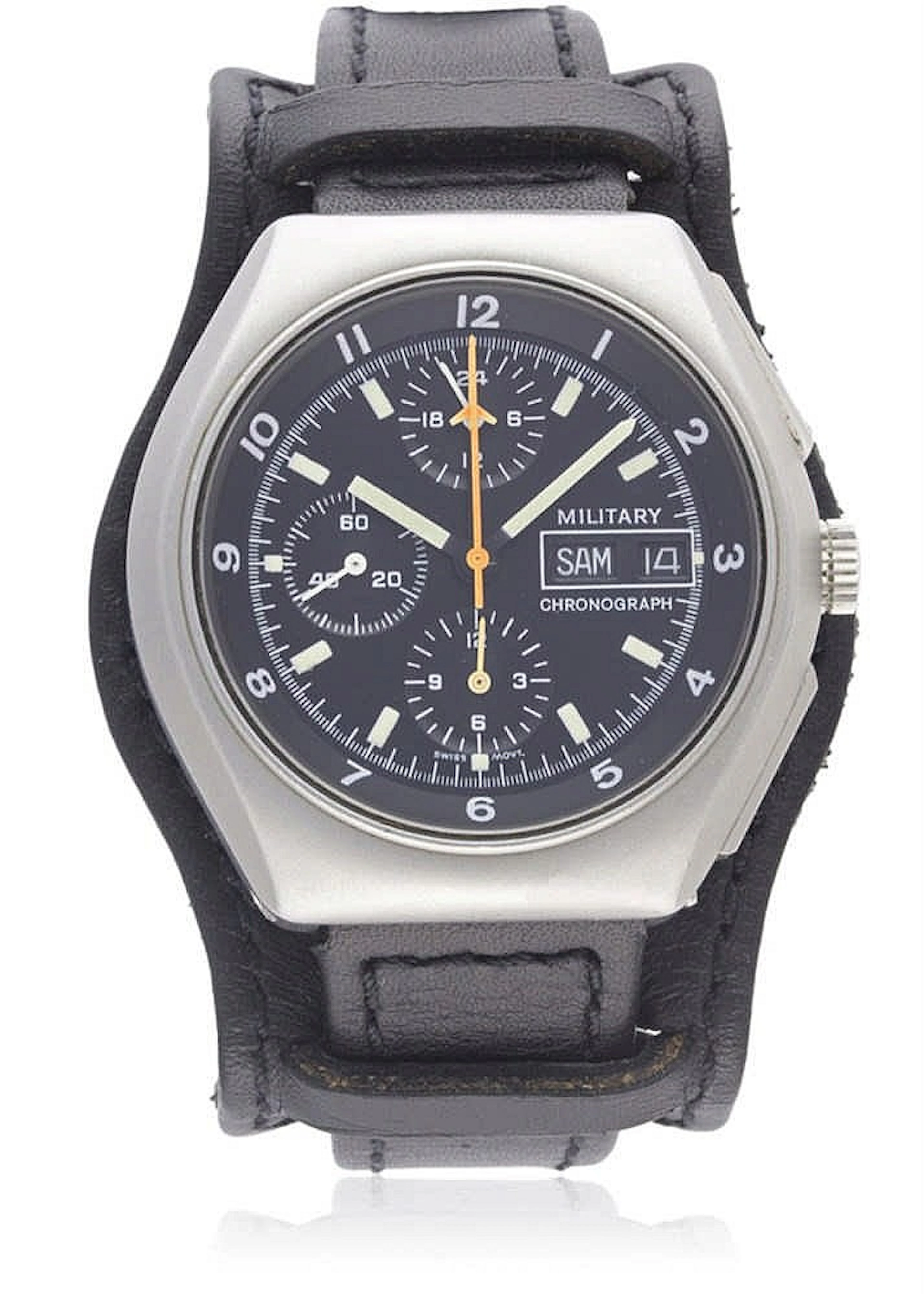 A GENTLEMAN'S STAINLESS STEEL GERMAN MILITARY TUTIMA BUND...