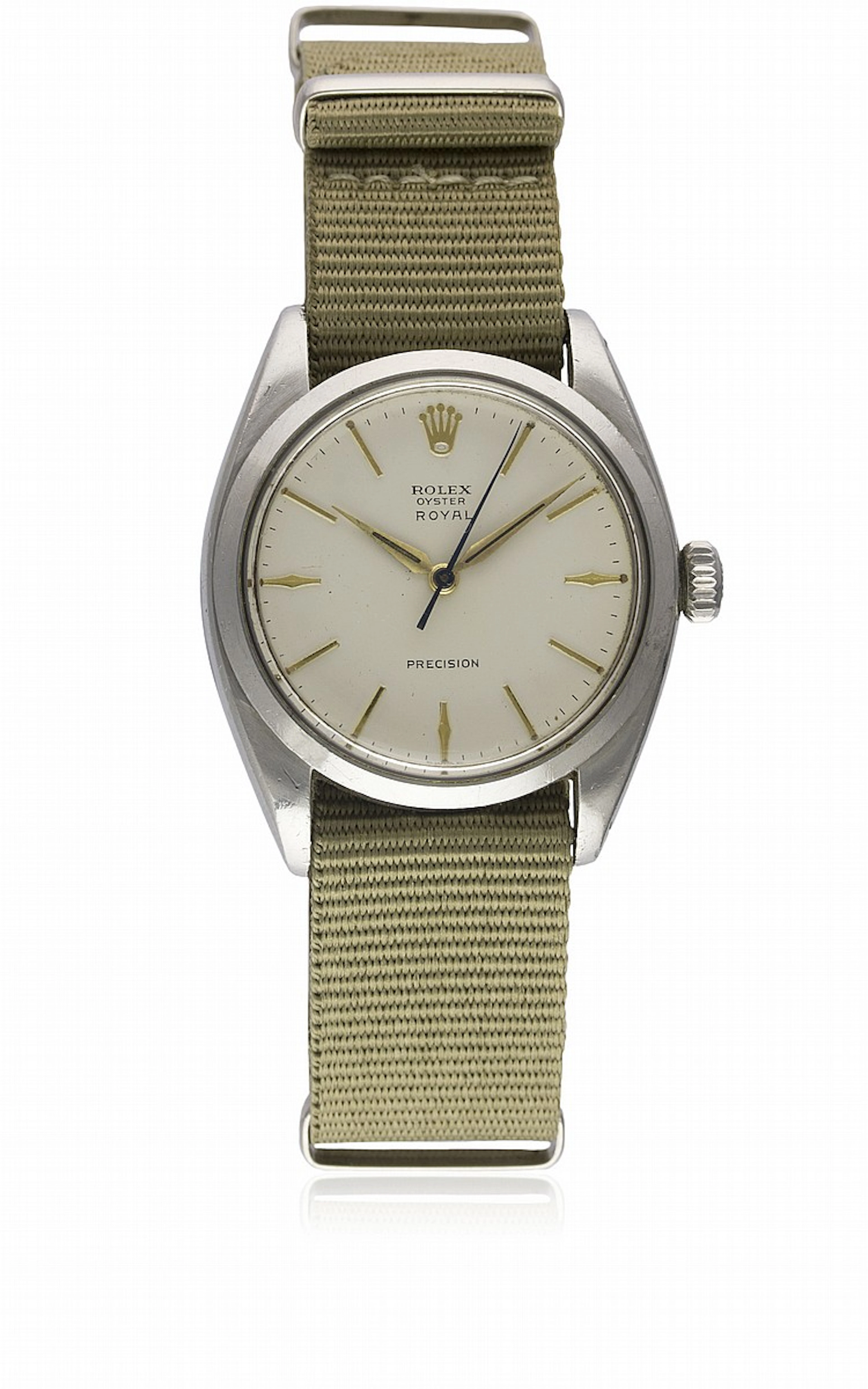 A RARE GENTLEMAN'S STAINLESS STEEL ROLEX OYSTER ROYAL...