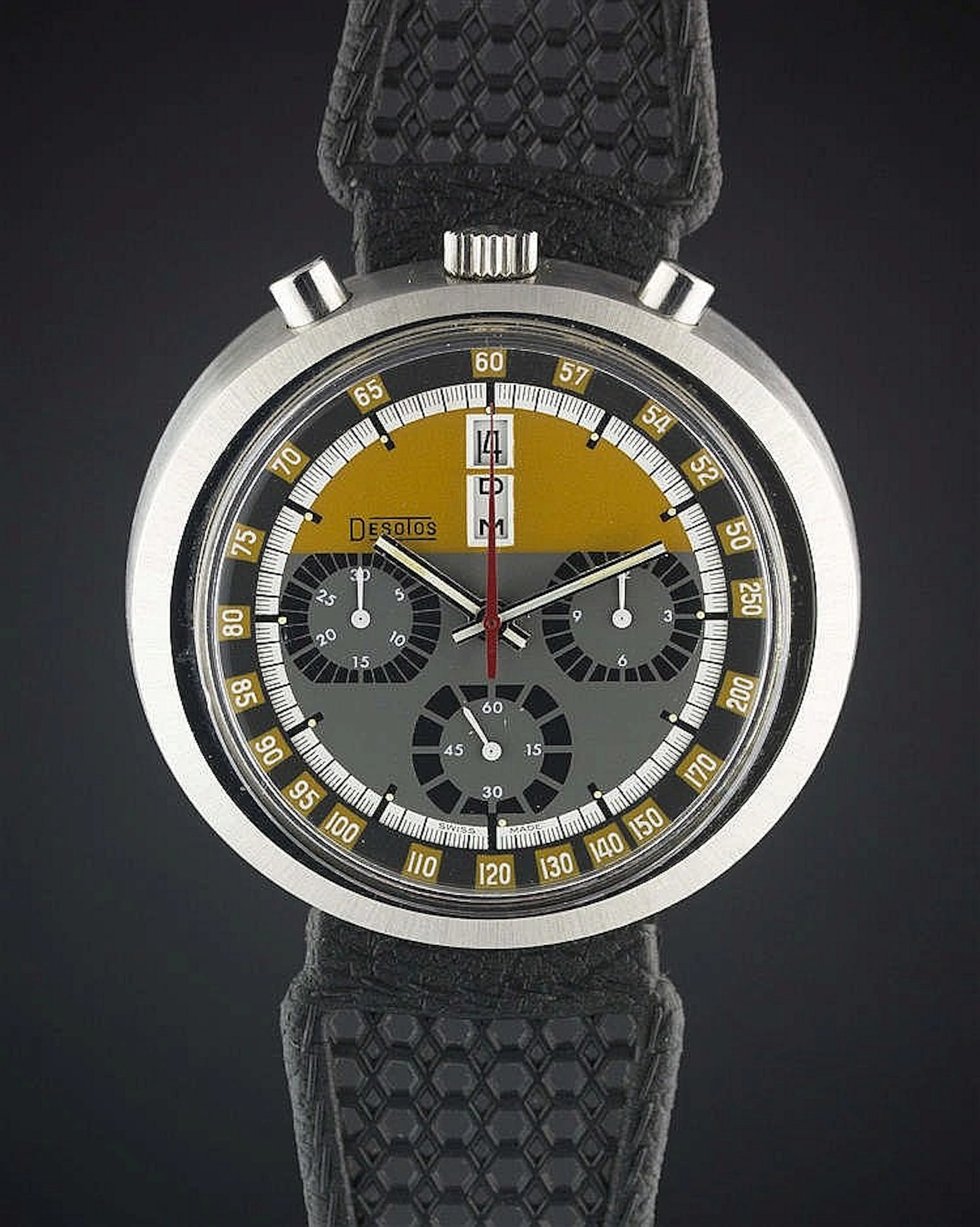 A GENTLEMAN'S "NOS" STAINLESS STEEL DESOTOS "BULLHEAD"...