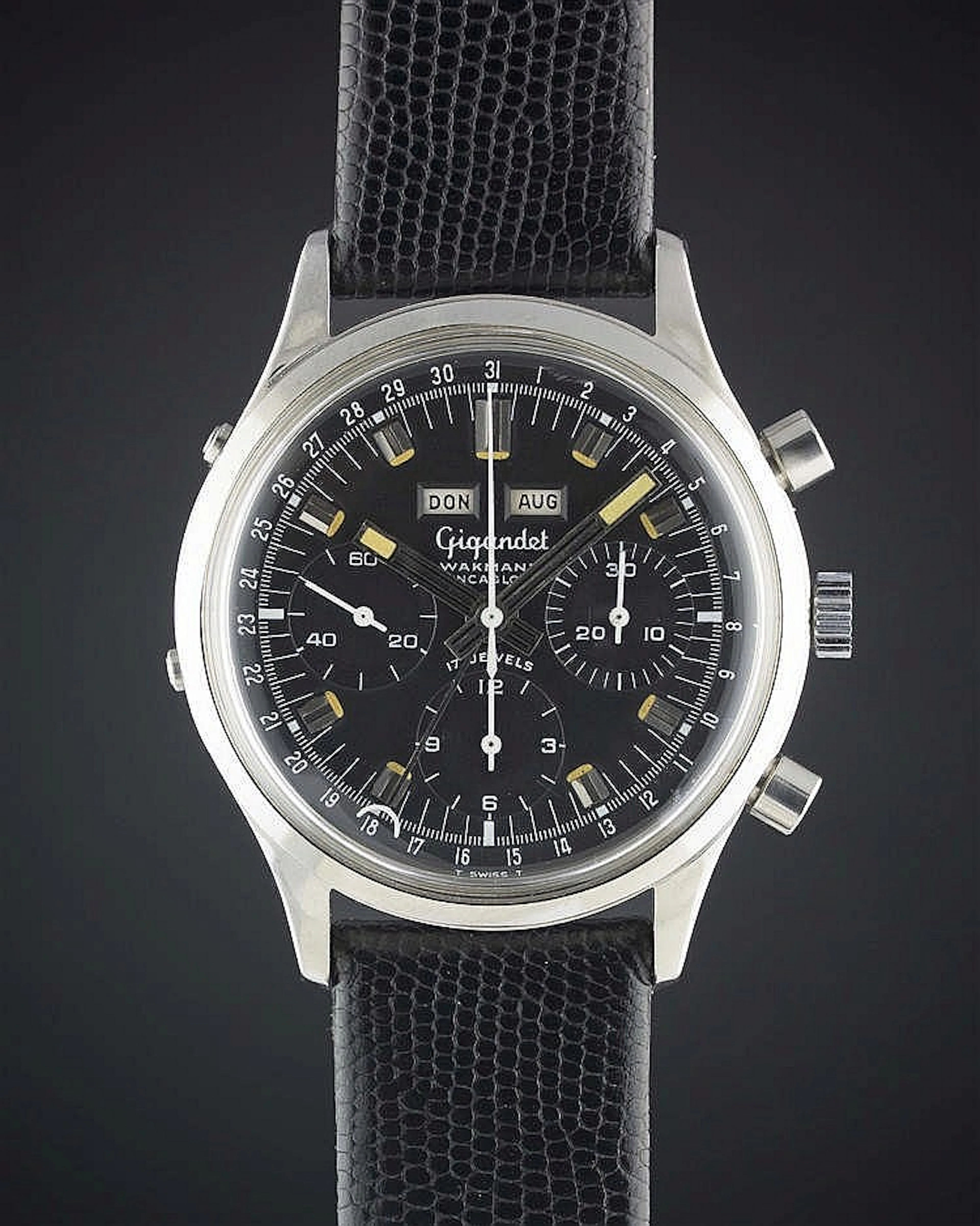 A RARE GENTLEMAN'S LARGE SIZE STAINLESS STEEL GIGANDET...
