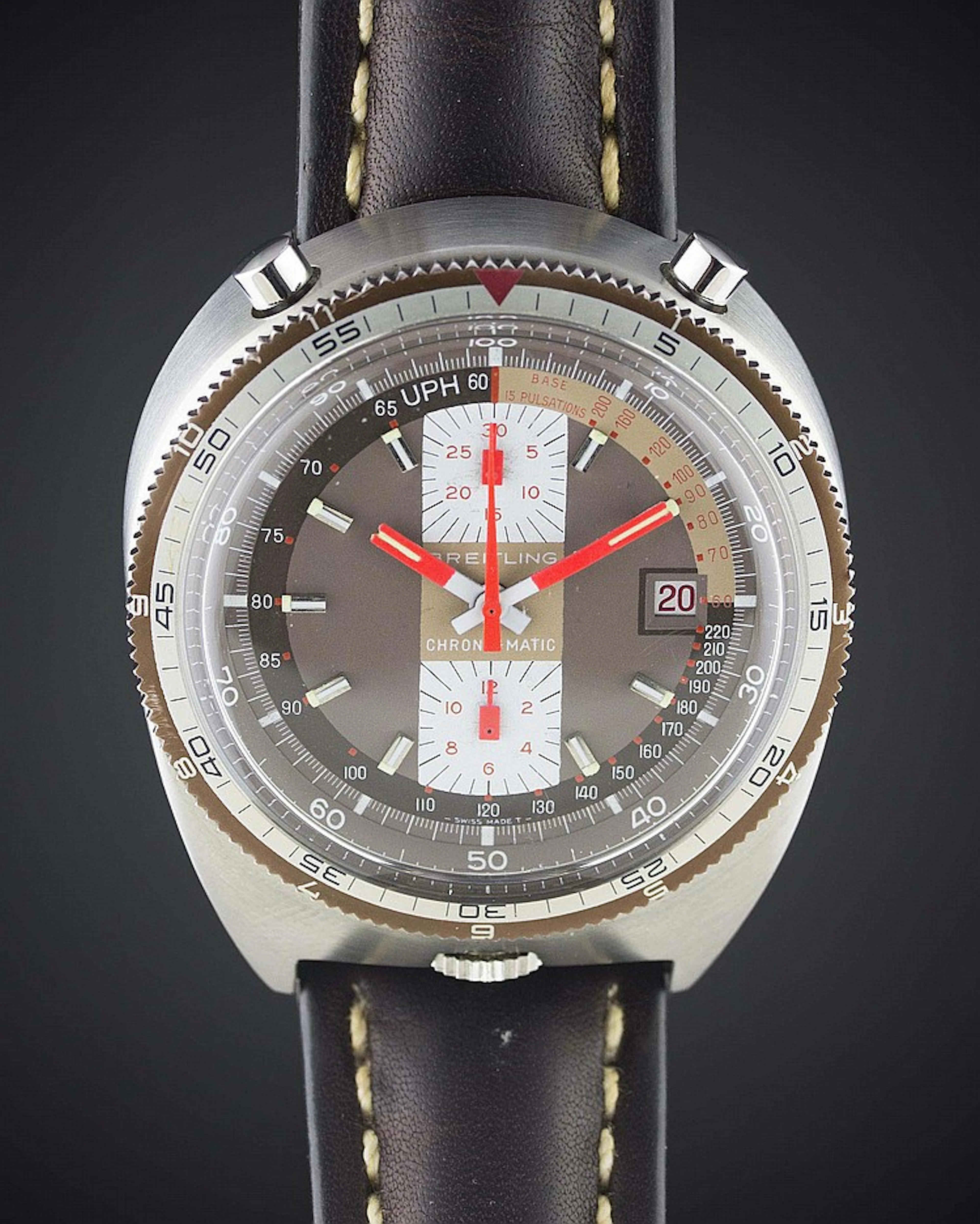 A GENTLEMAN'S STAINLESS STEEL BREITLING "BULLHEAD" CHRONO-MATIC...