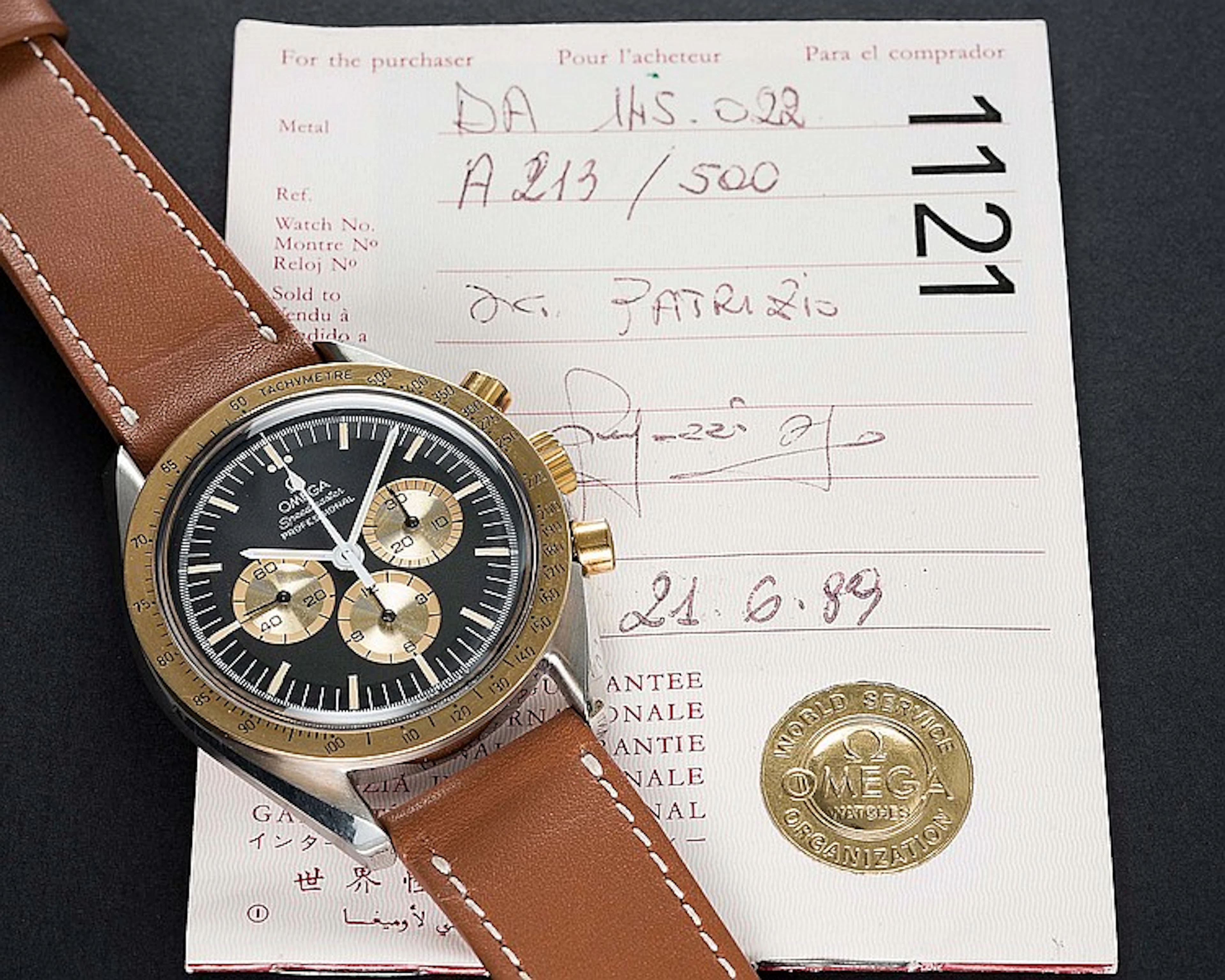 A RARE GENTLEMAN'S STEEL & GOLD OMEGA SPEEDMASTER...