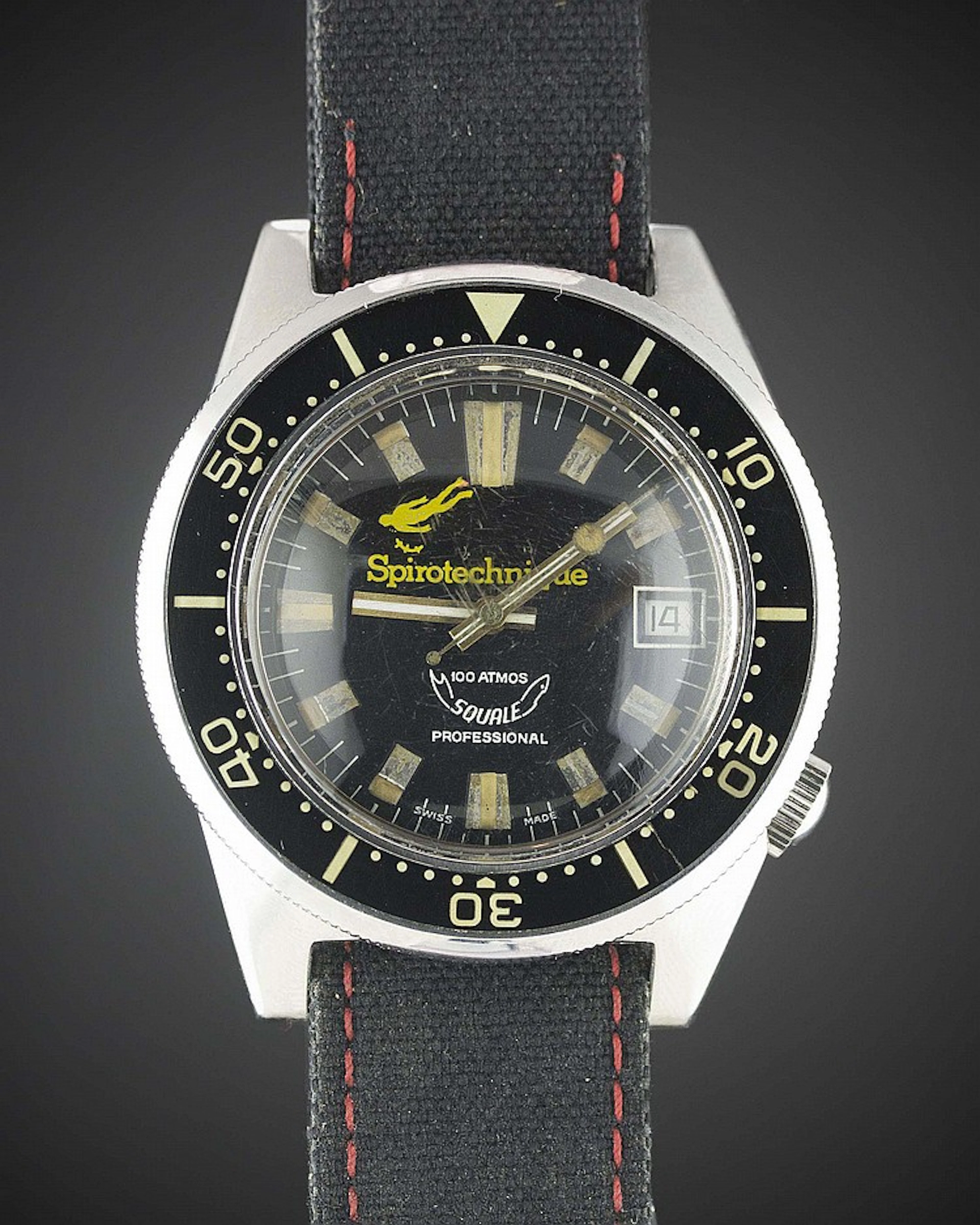 A GENTLEMAN'S STAINLESS STEEL SQUALE SPIROTECHNIQUE PROFESSIONAL...