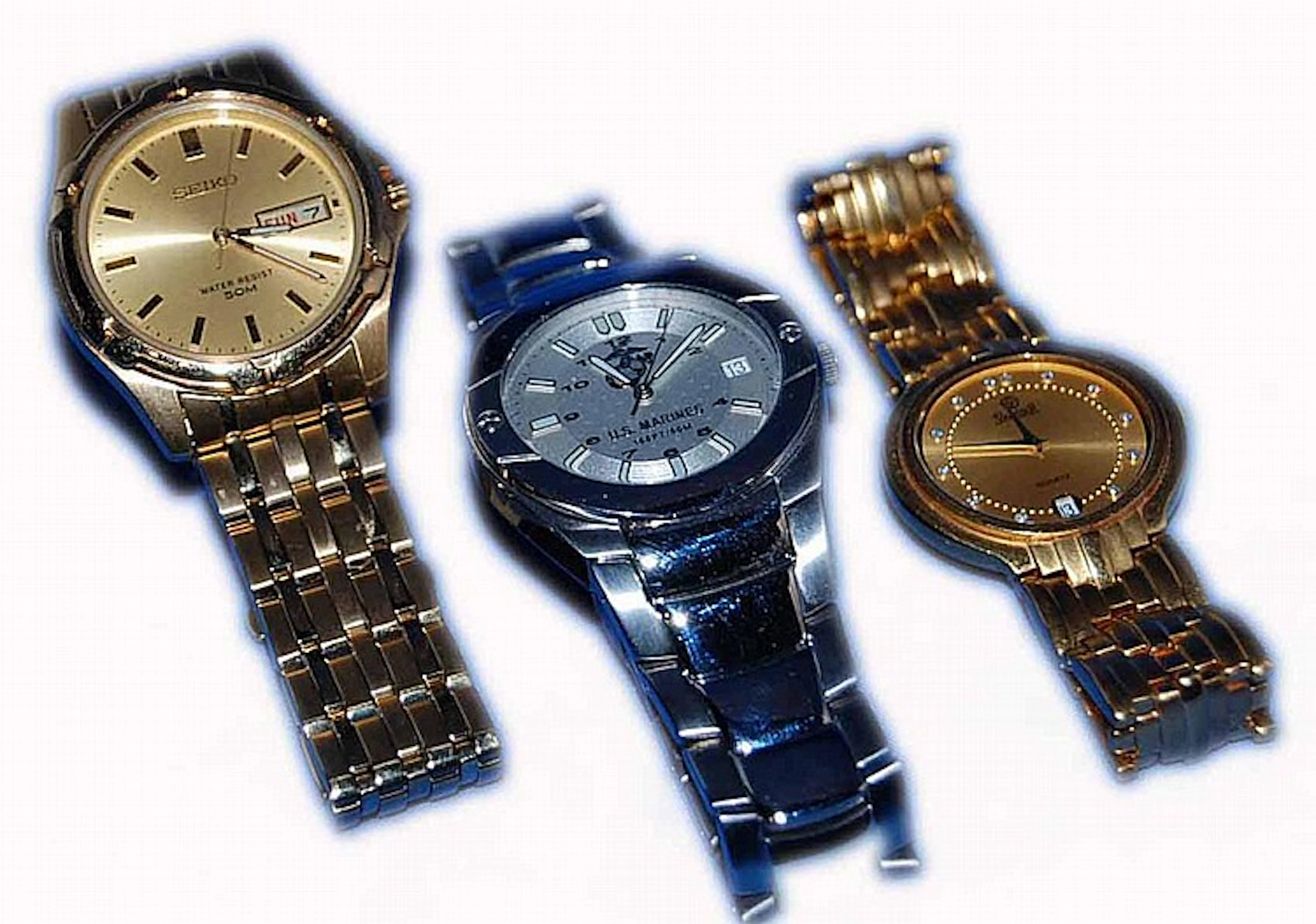 Lot of 3 Mens Watches with Seiko, Swistar and USMC