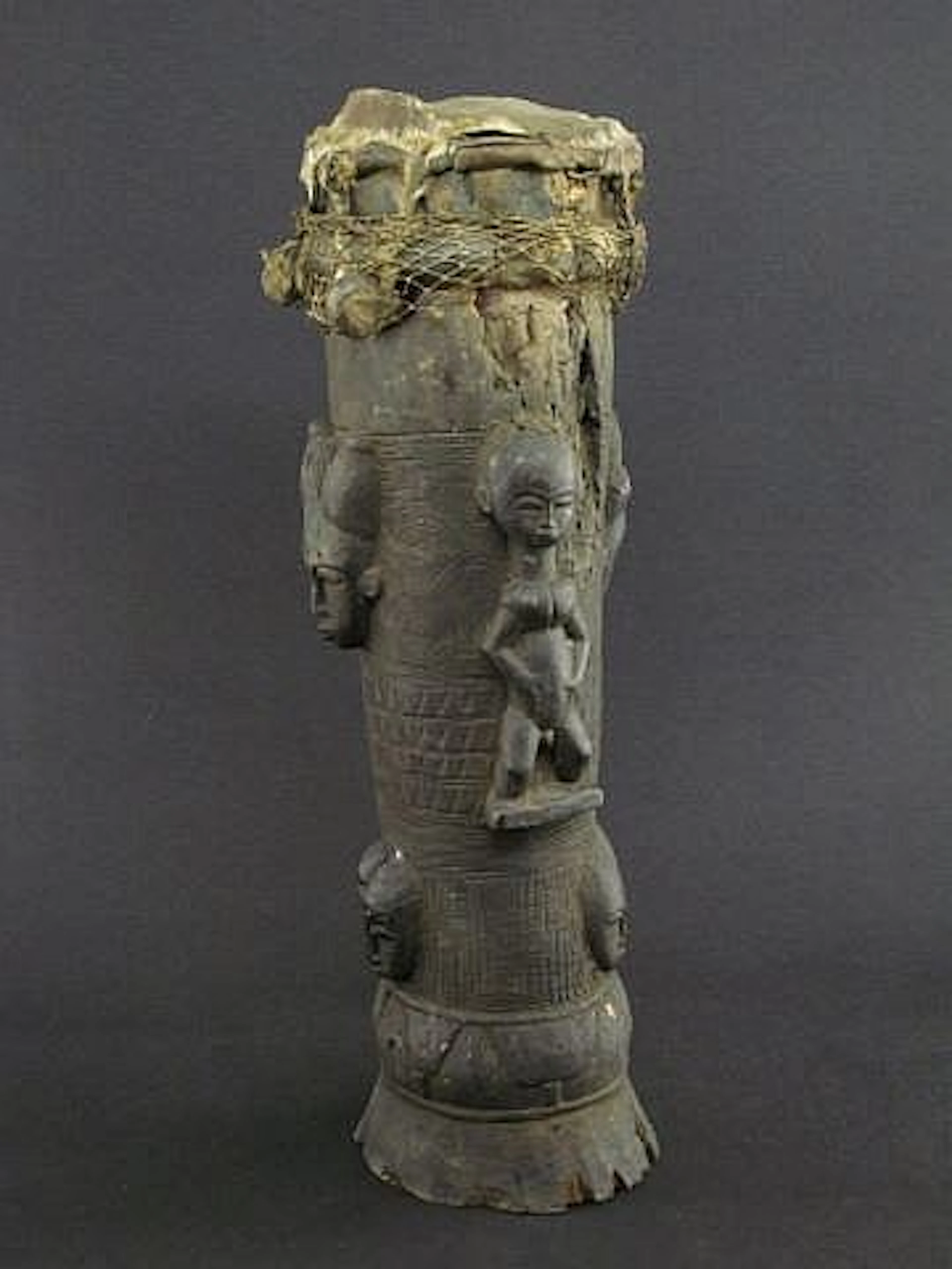 Baule Carved Wood Drum Tribal African Percussion Musical Instrument