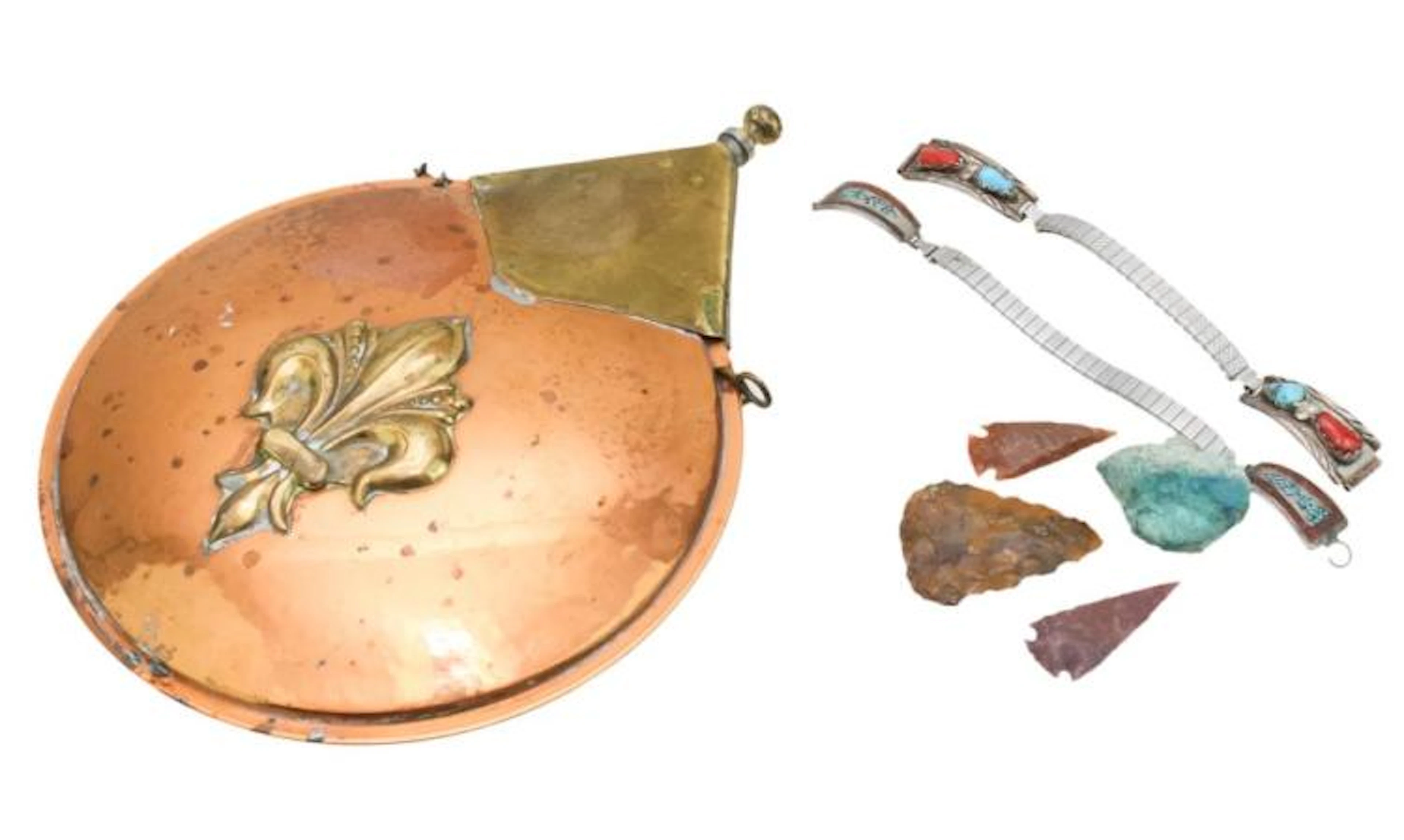 7 Pc. Signed Native American Silver Lot w/ Watch Ends