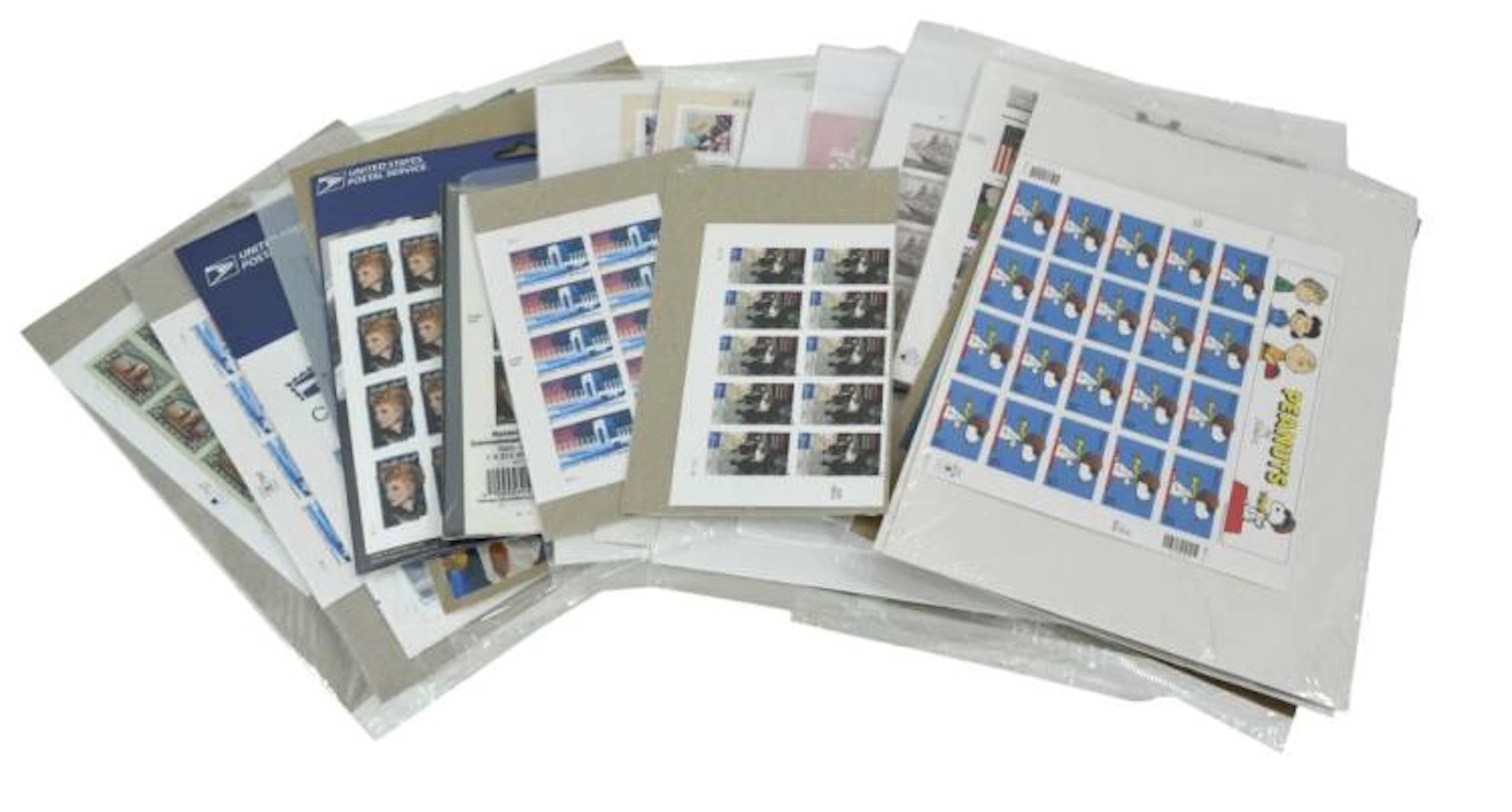 21 Pc United States Postal Stamp Lot Face Value Total $166.97 USD