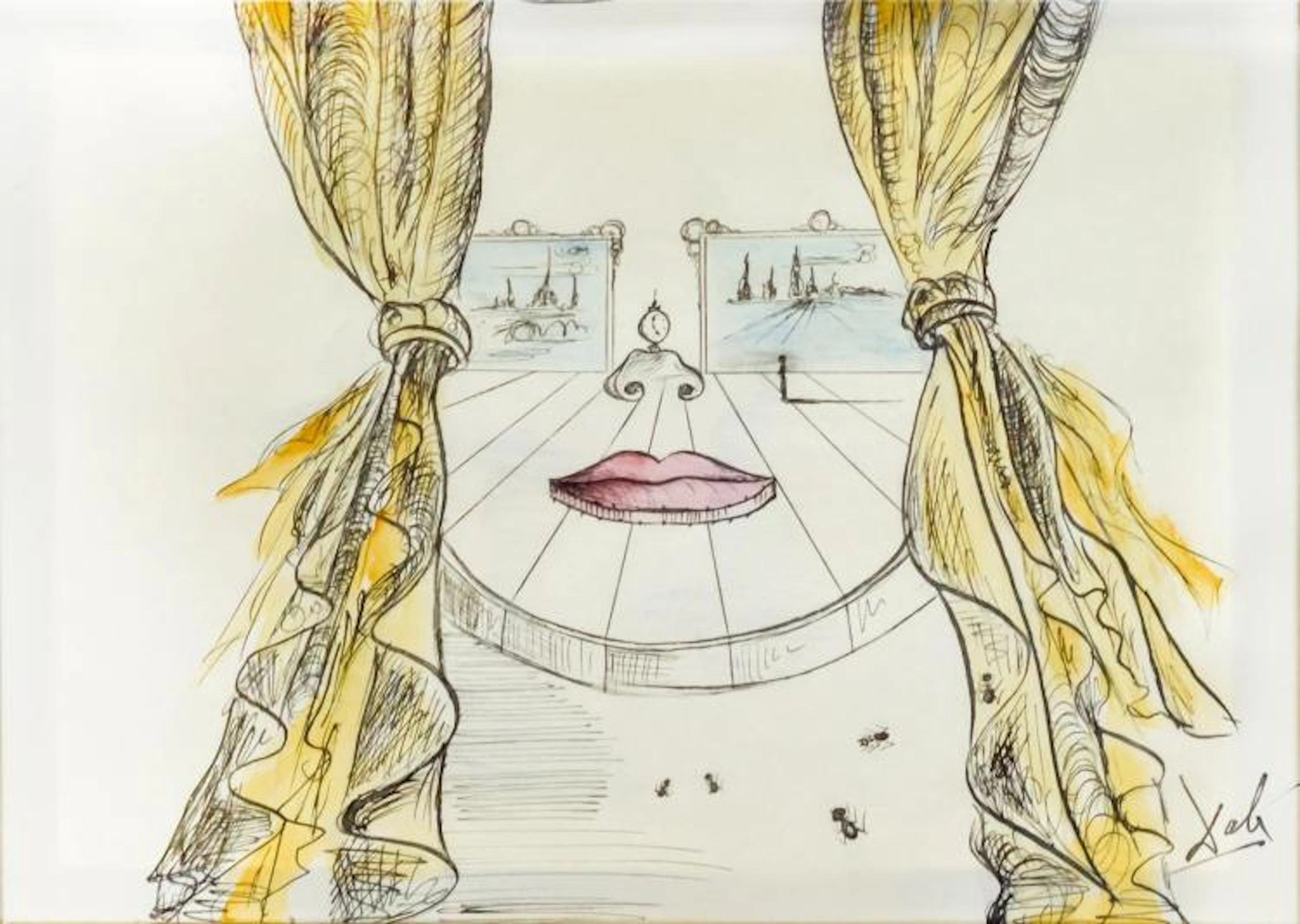 Salvador Dali (1904-1989) Pen & Ink Drawing 1950s