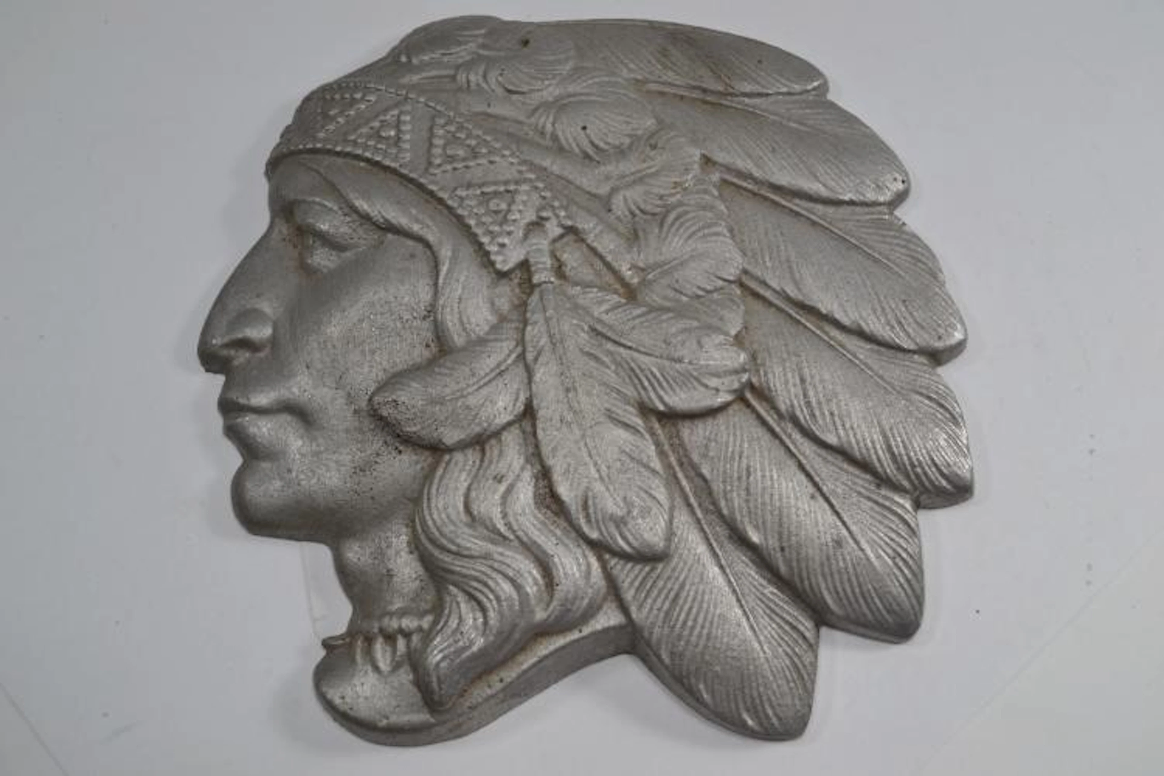 Vintage Cast Aluminum Indian Chief Bust