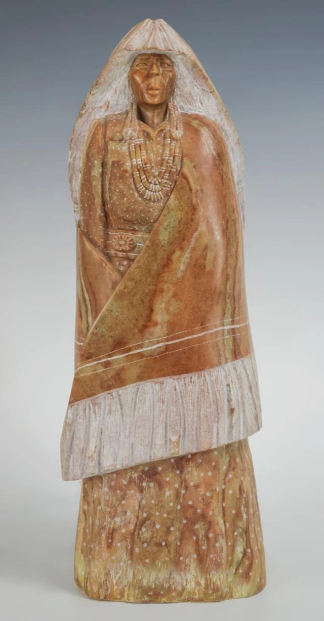 Native American Carved Stone Woman
