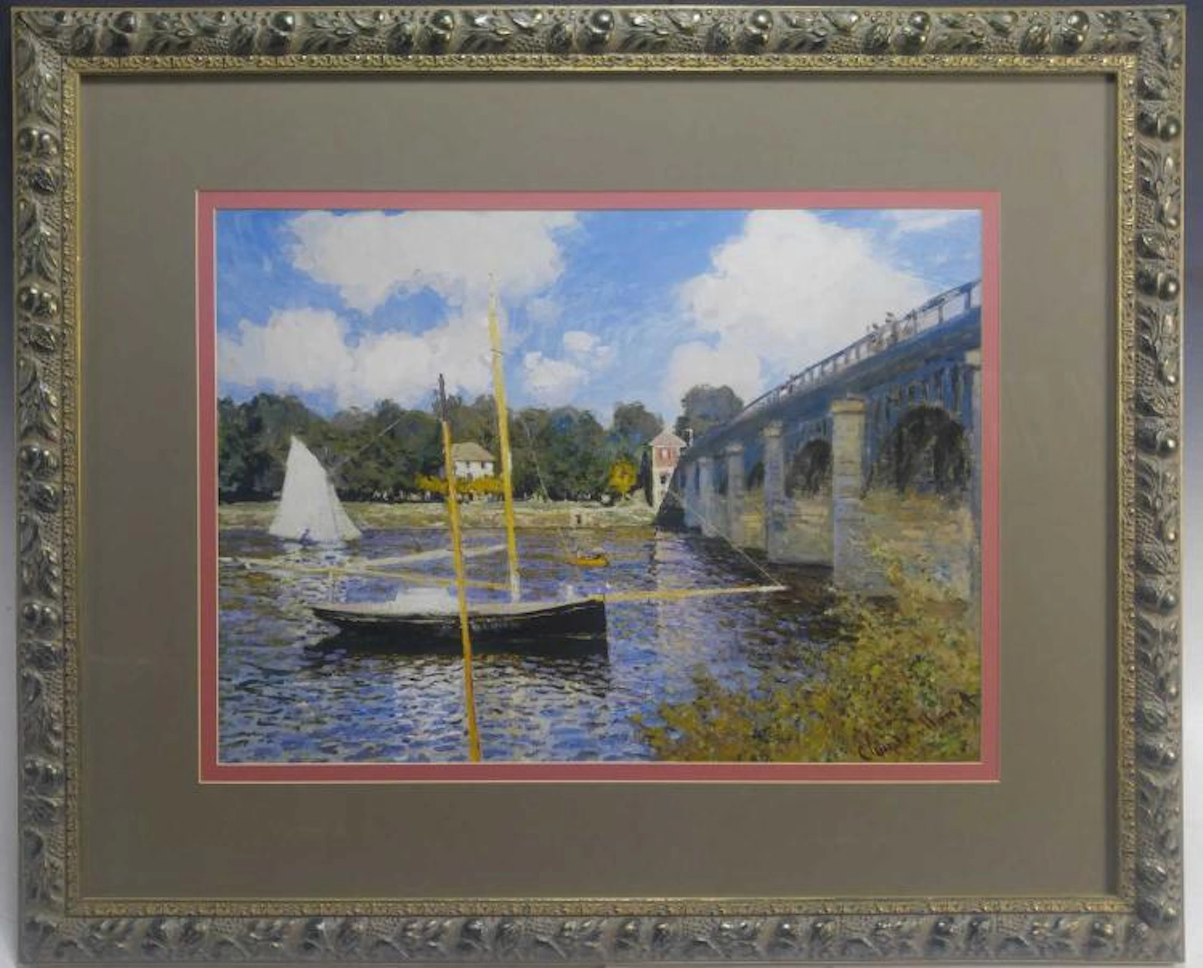 Claude Monet Sailboat & Bridge Print
